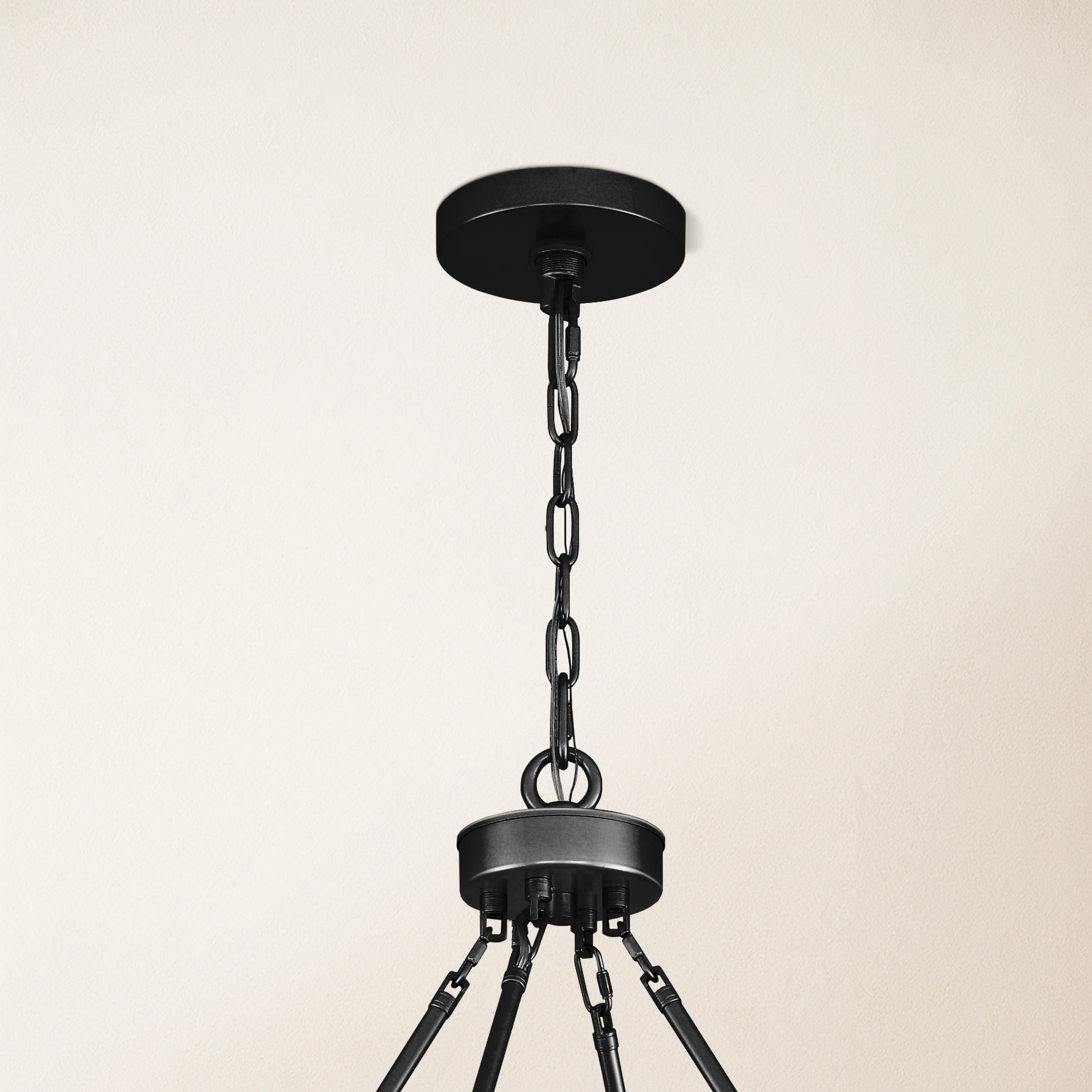 Vellum Round Chandelier 48"D#Finish_Black