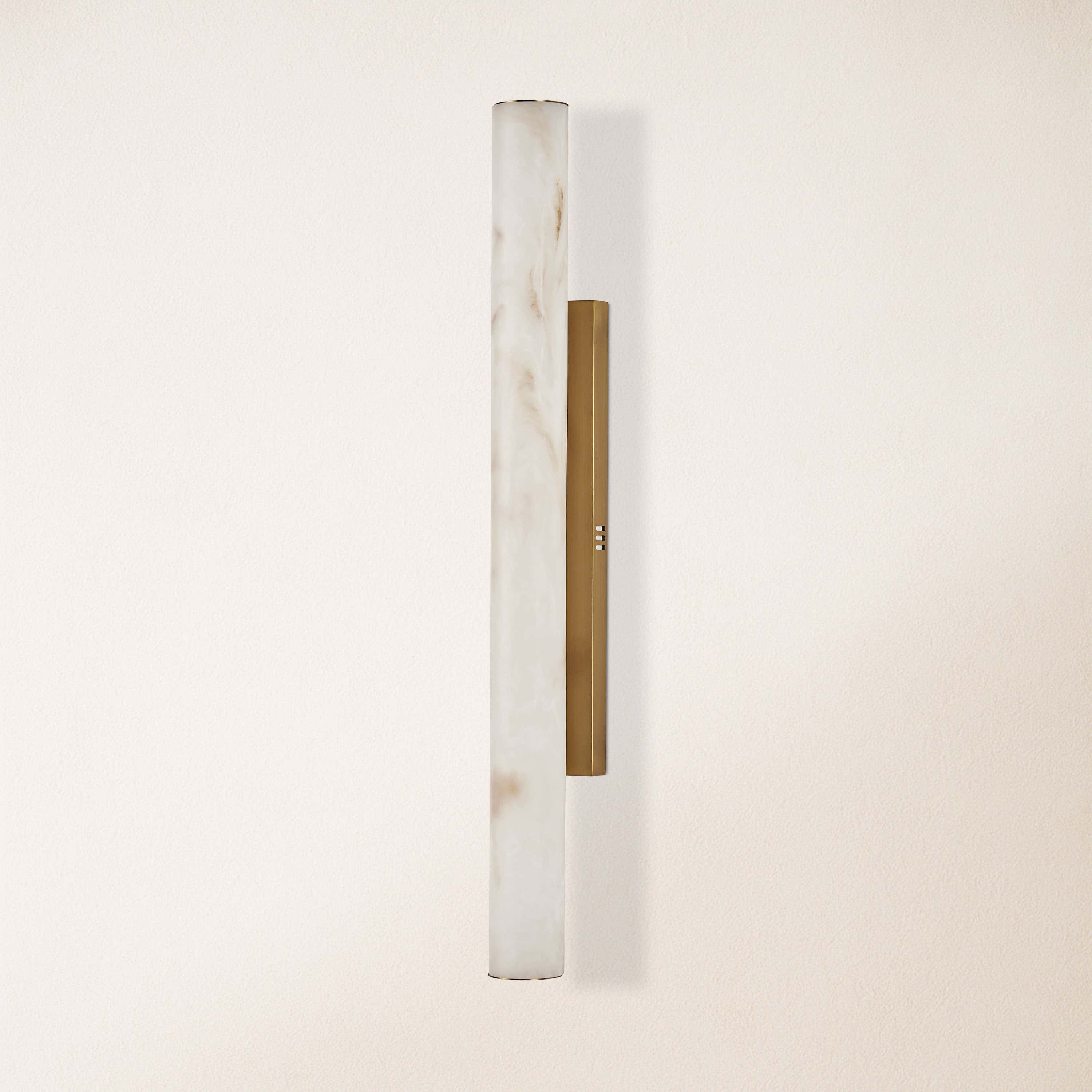 Sylvia Palladian Resin Alabaster Texture Wall Sconce 36"H