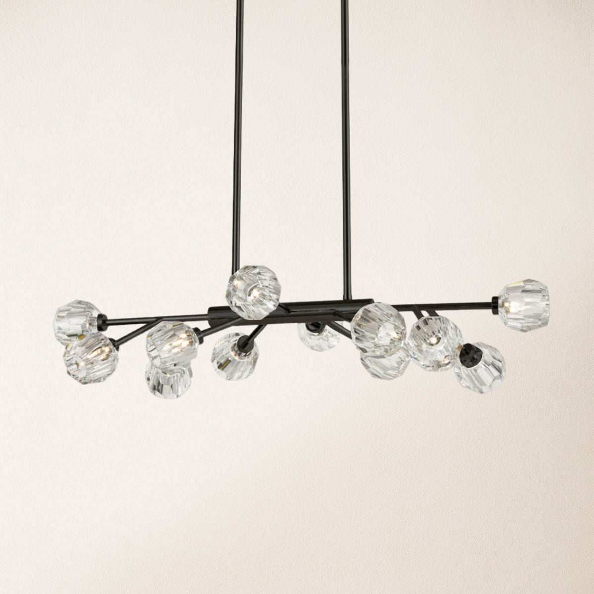 Parisian Crystal Linear Chandelier 48"L