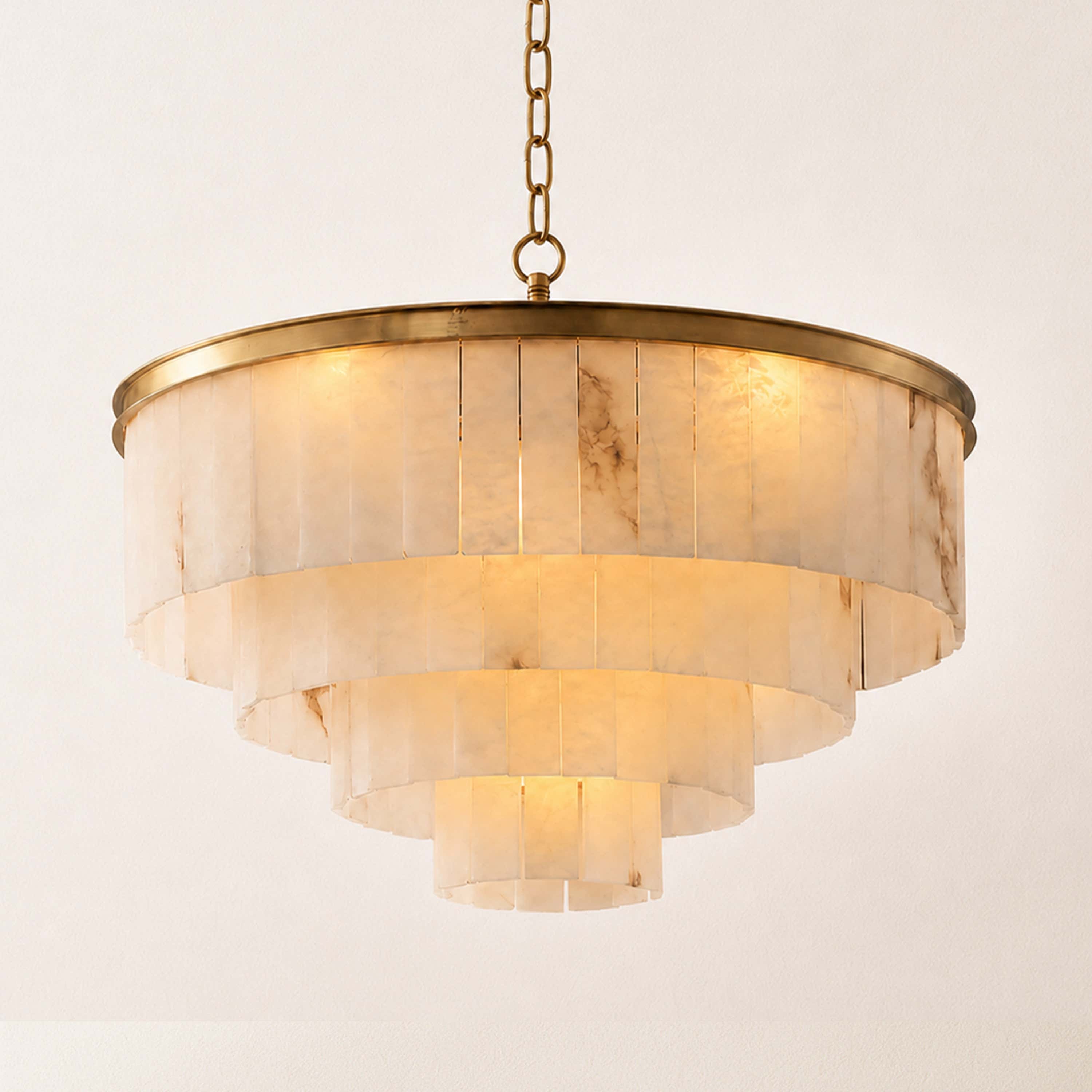Montrava Alabaster Tiered Round Chandelier
