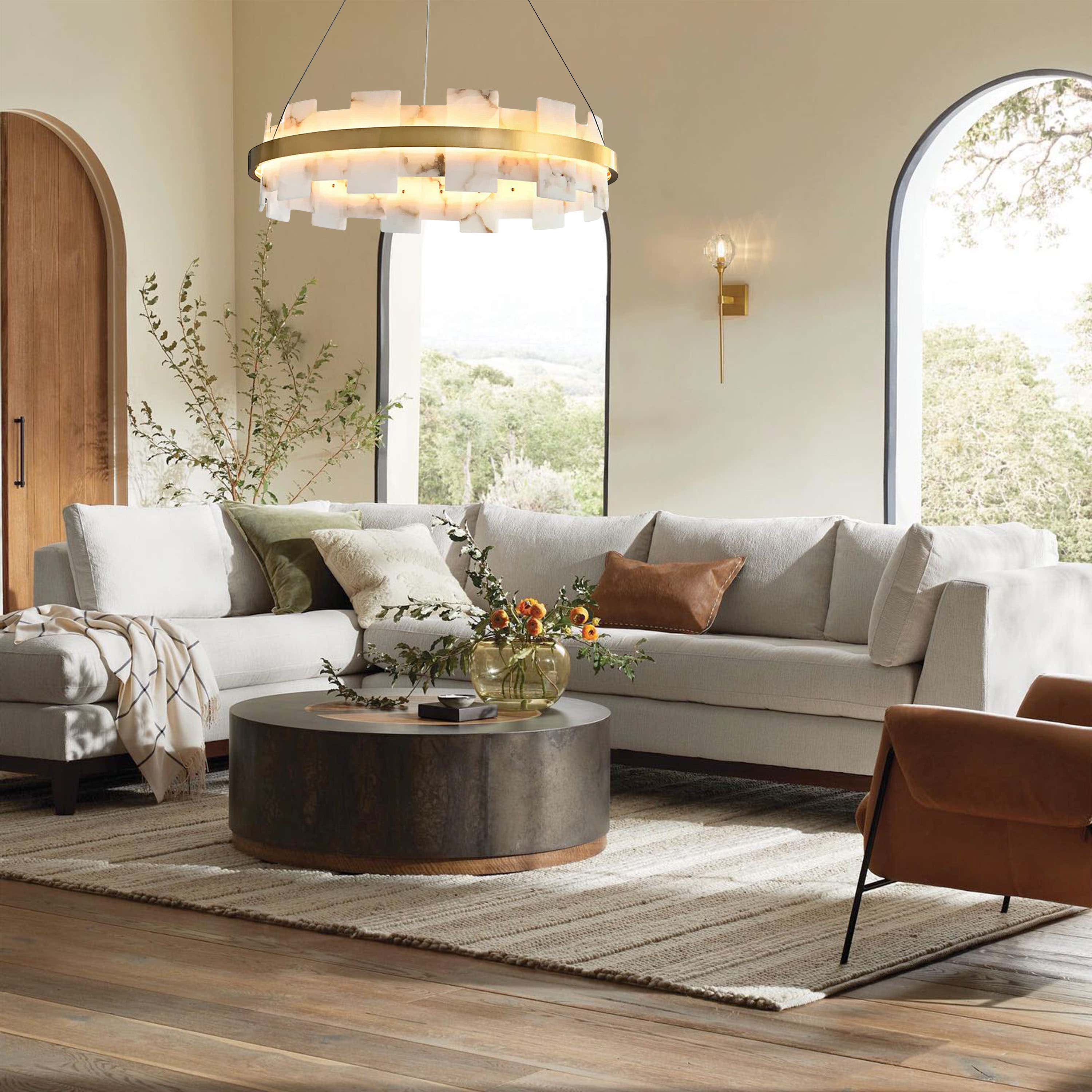 Calia Halo Alabaster Round Chandelier