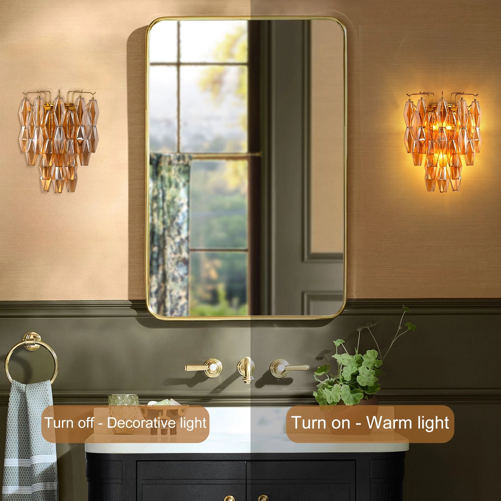 Celestial Drop Glass Wall Sconce#Finish_Gold