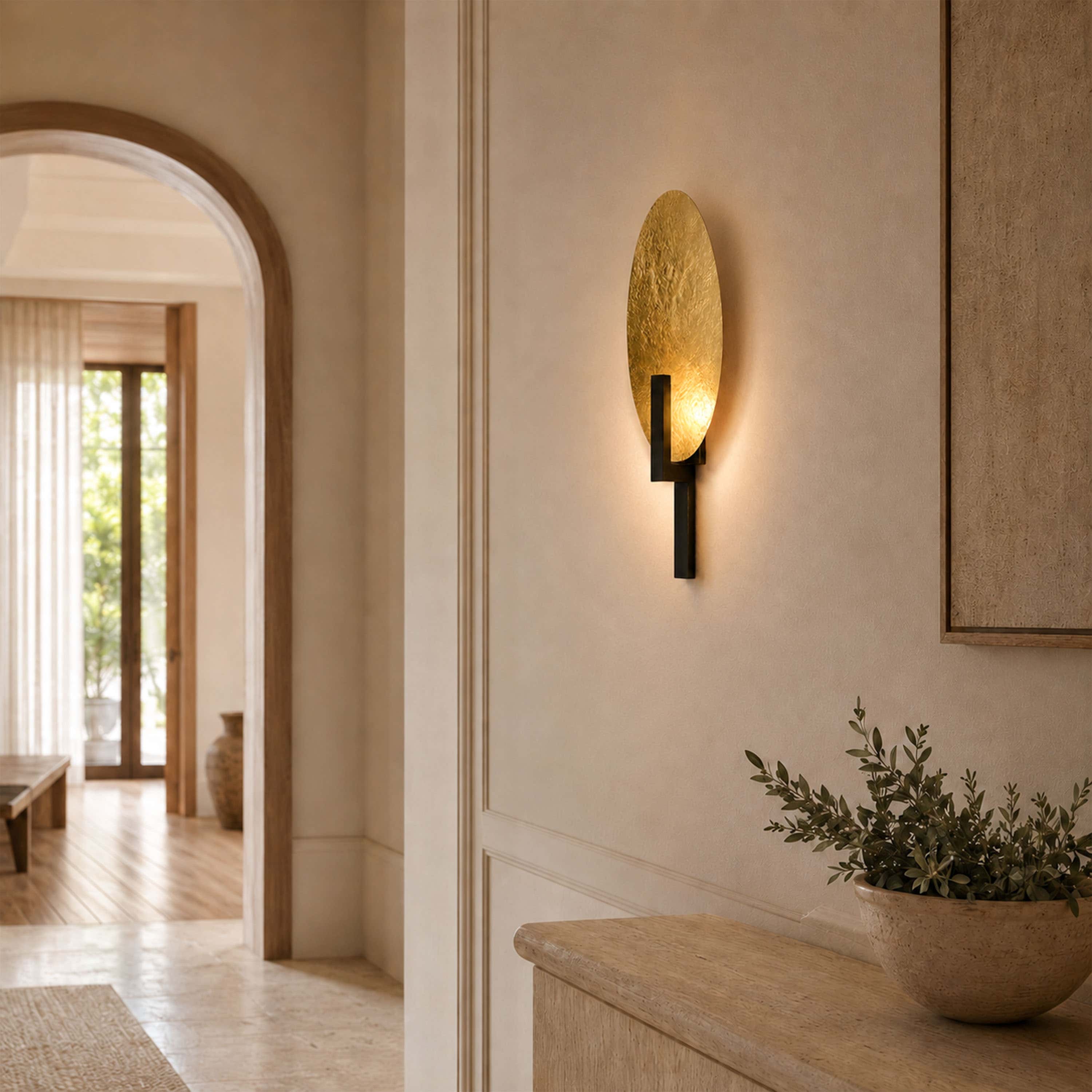 Solveta Metal Hammered Oval Wall Sconce