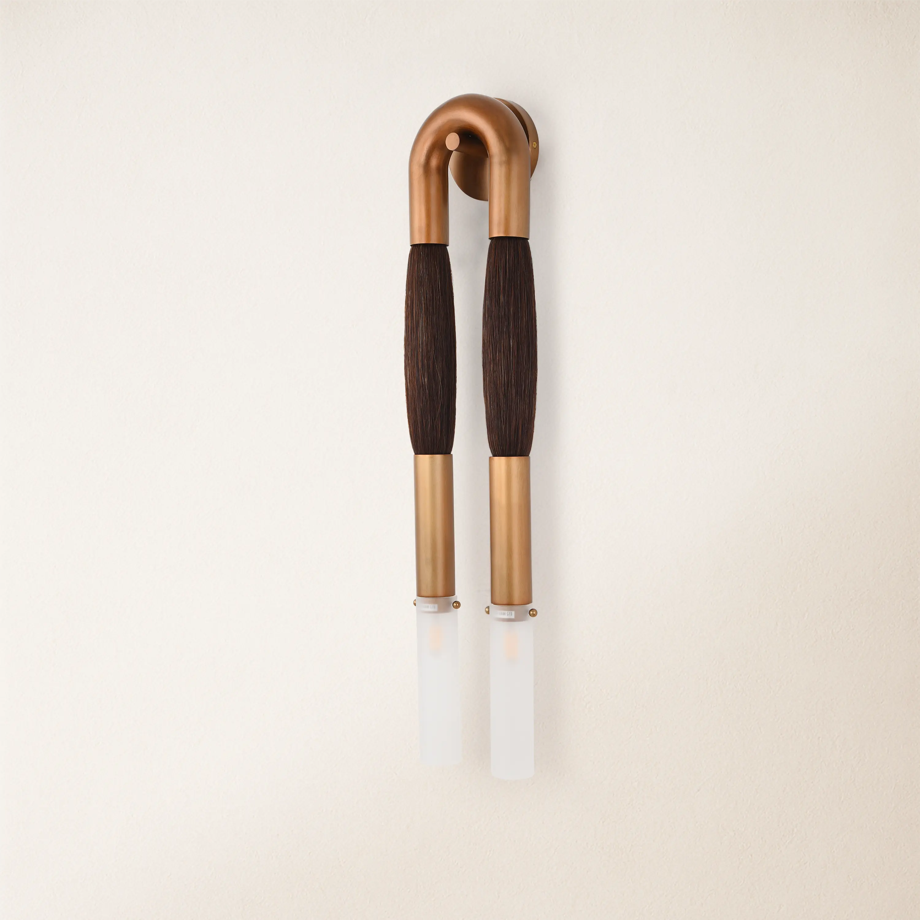 Horsehair Solid Brass Wall Sconce 30''H#Color_Brown