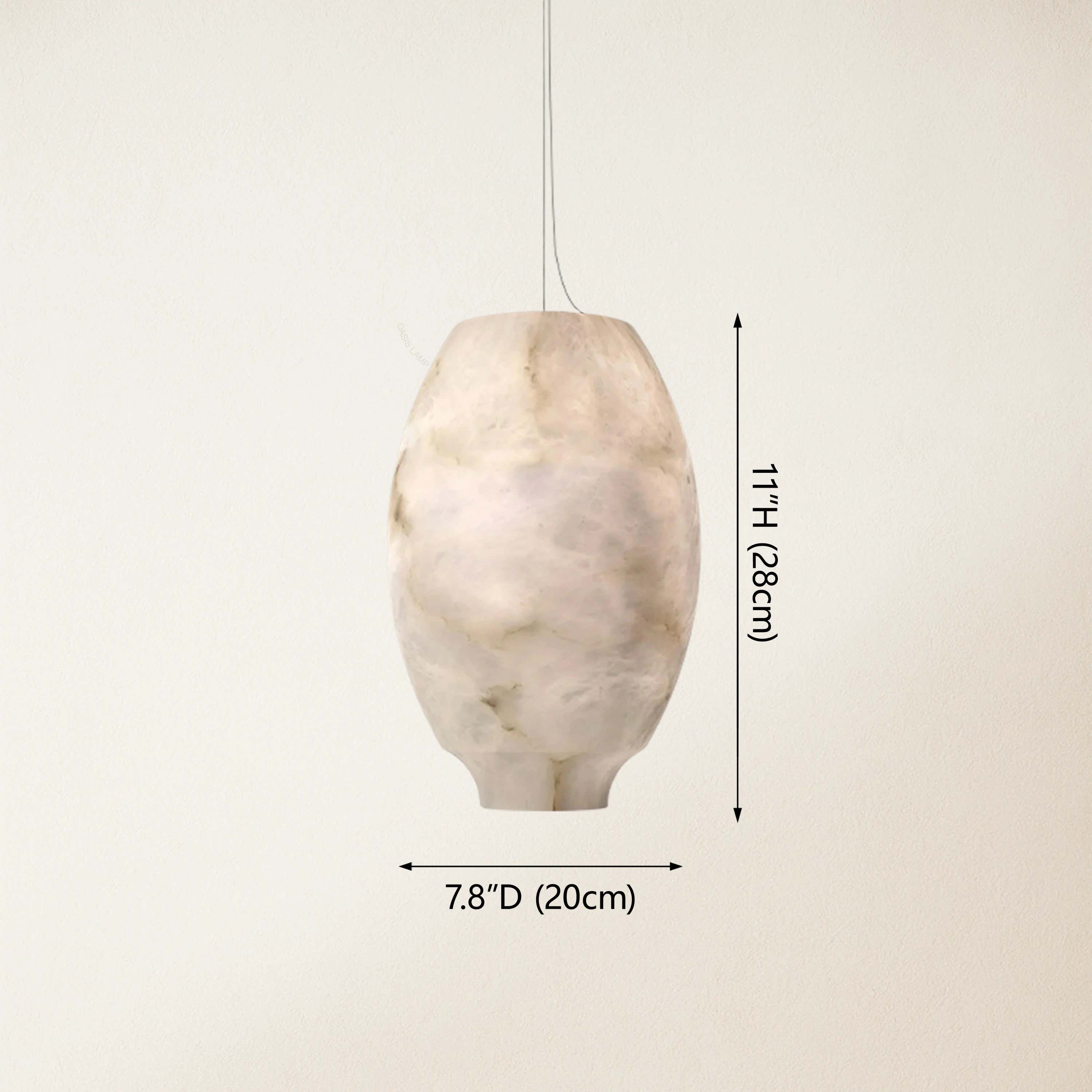 Dadaly Alabaster Lantern Small Art Round Pendant 8"W
