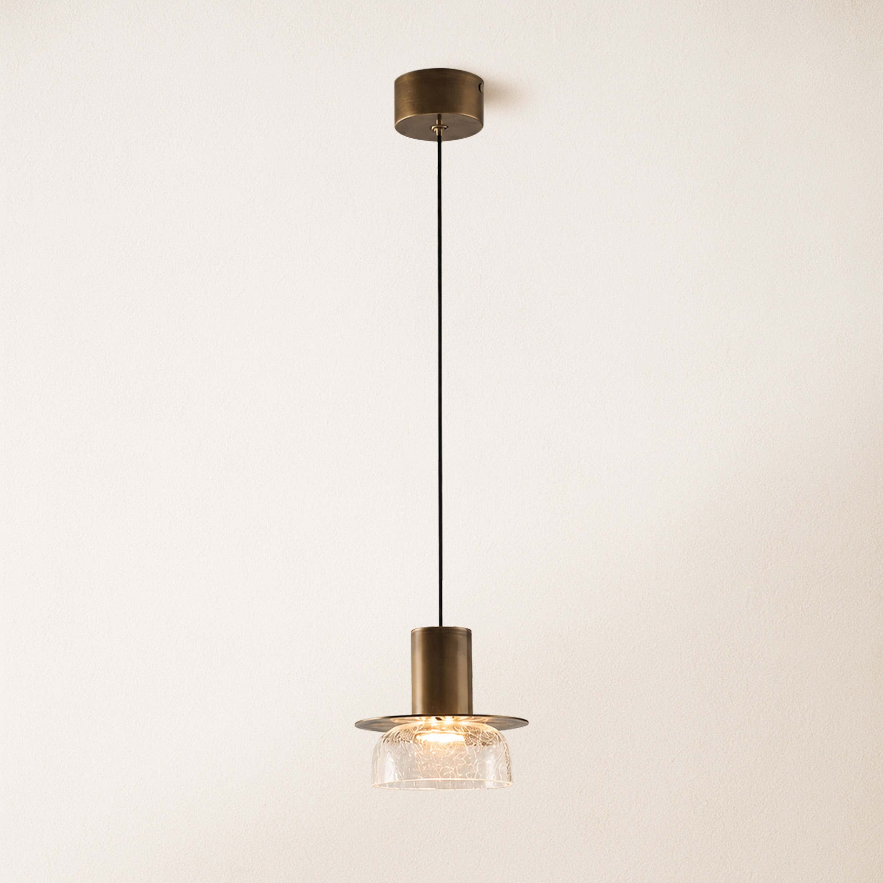 Zendria Crackle Glass Pendant Light