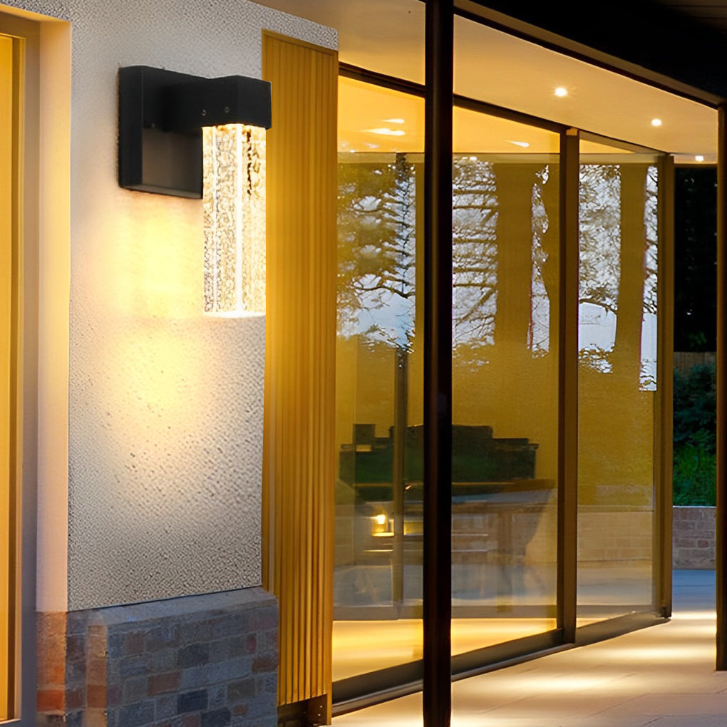 Wasserdichte LED 10W Kristall Schwarz Moderne Außenwandleuchte Außenleuchten