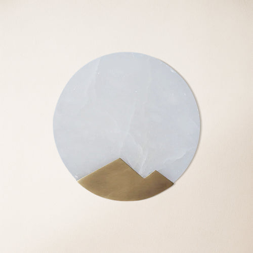 Egwent Alabaster Messing Wandleuchte 7,9"D