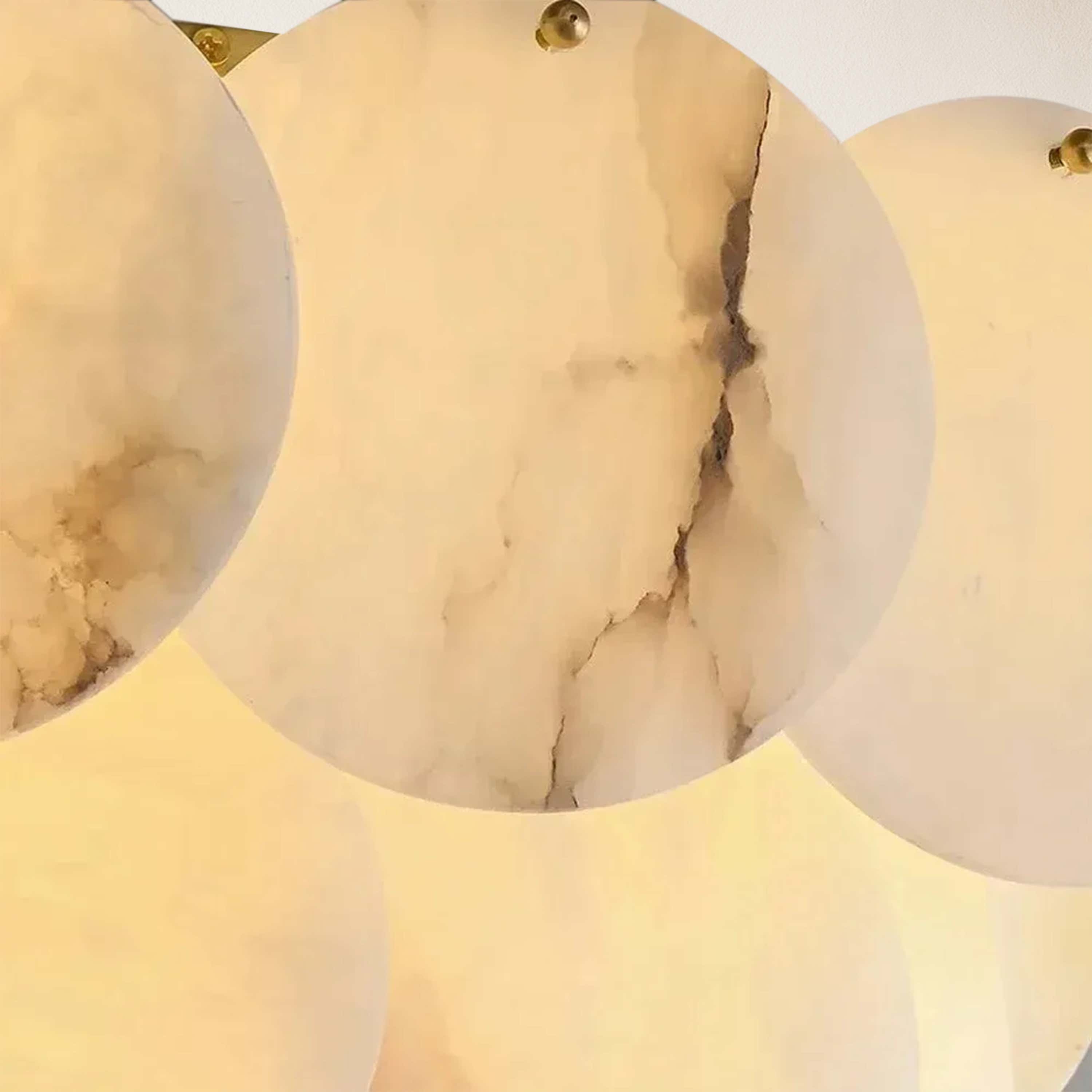 Egwent Alabaster Dish Magnolia Multi-Tiered Round Chandelier 43"D#Finish_Gold