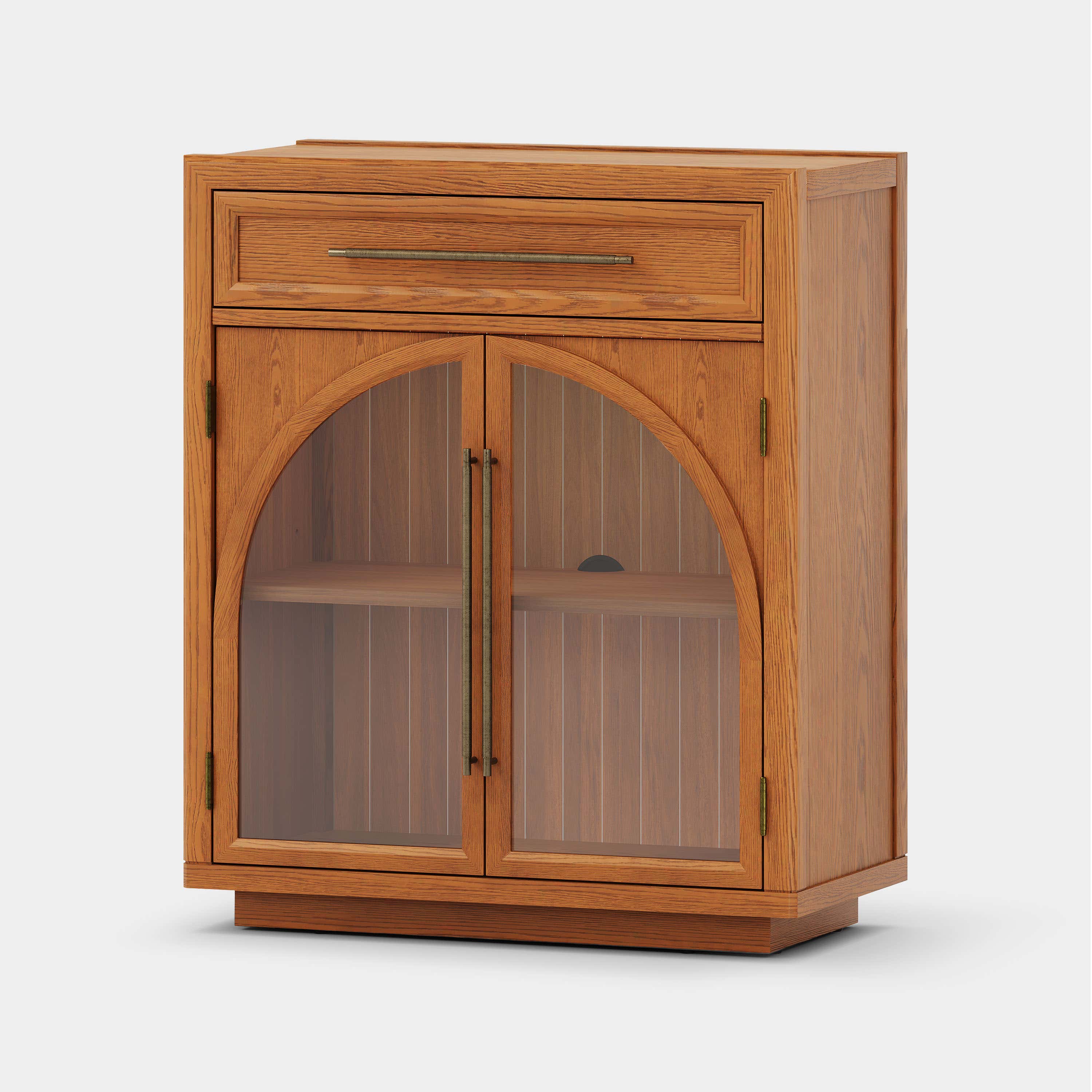 Alvar gewölbtes 96" Sideboard aus Eiche mit Schubladen (3er-Set)