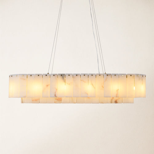 Ovaler Kronleuchter Sawyer Alabaster, 40 Zoll