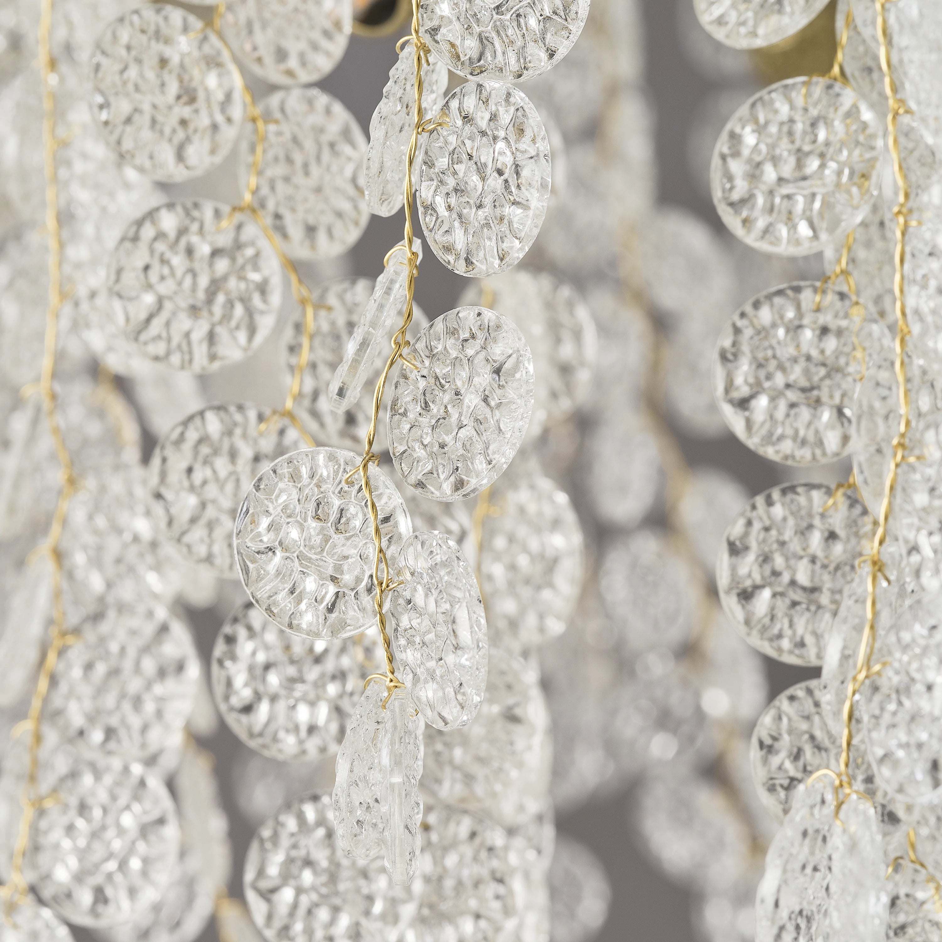 Shiro Noda Crystal Tree Branch Linear Chandelier 72"W#Finish_Gold