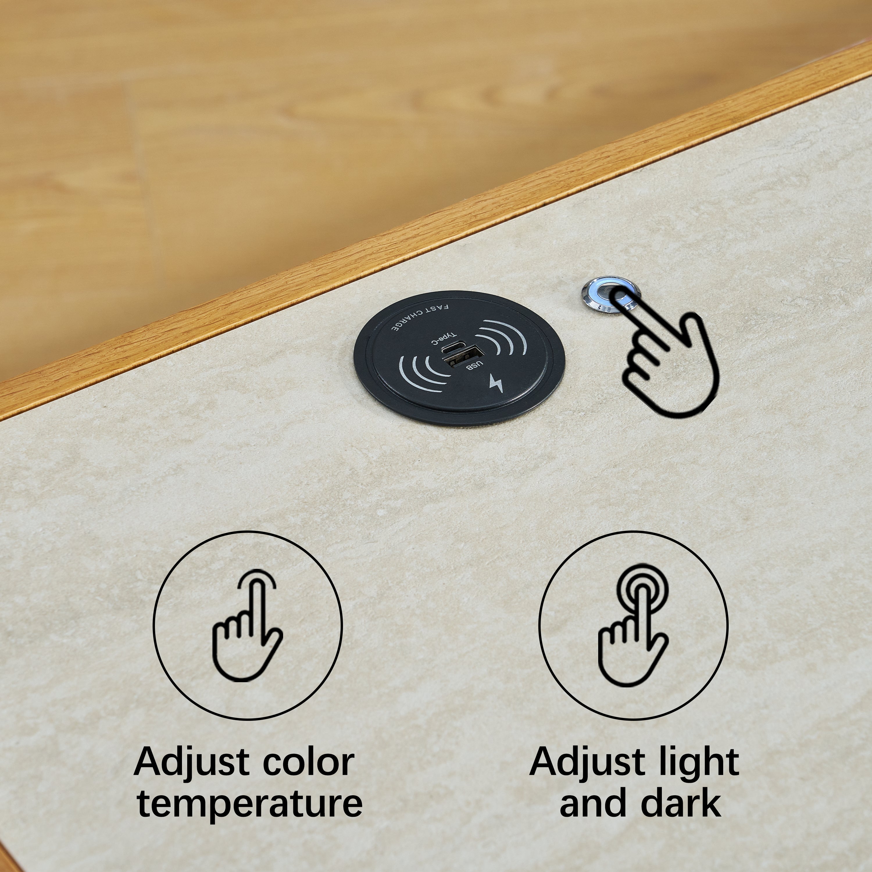 Isla Eichen-Nachttisch 19,7" B