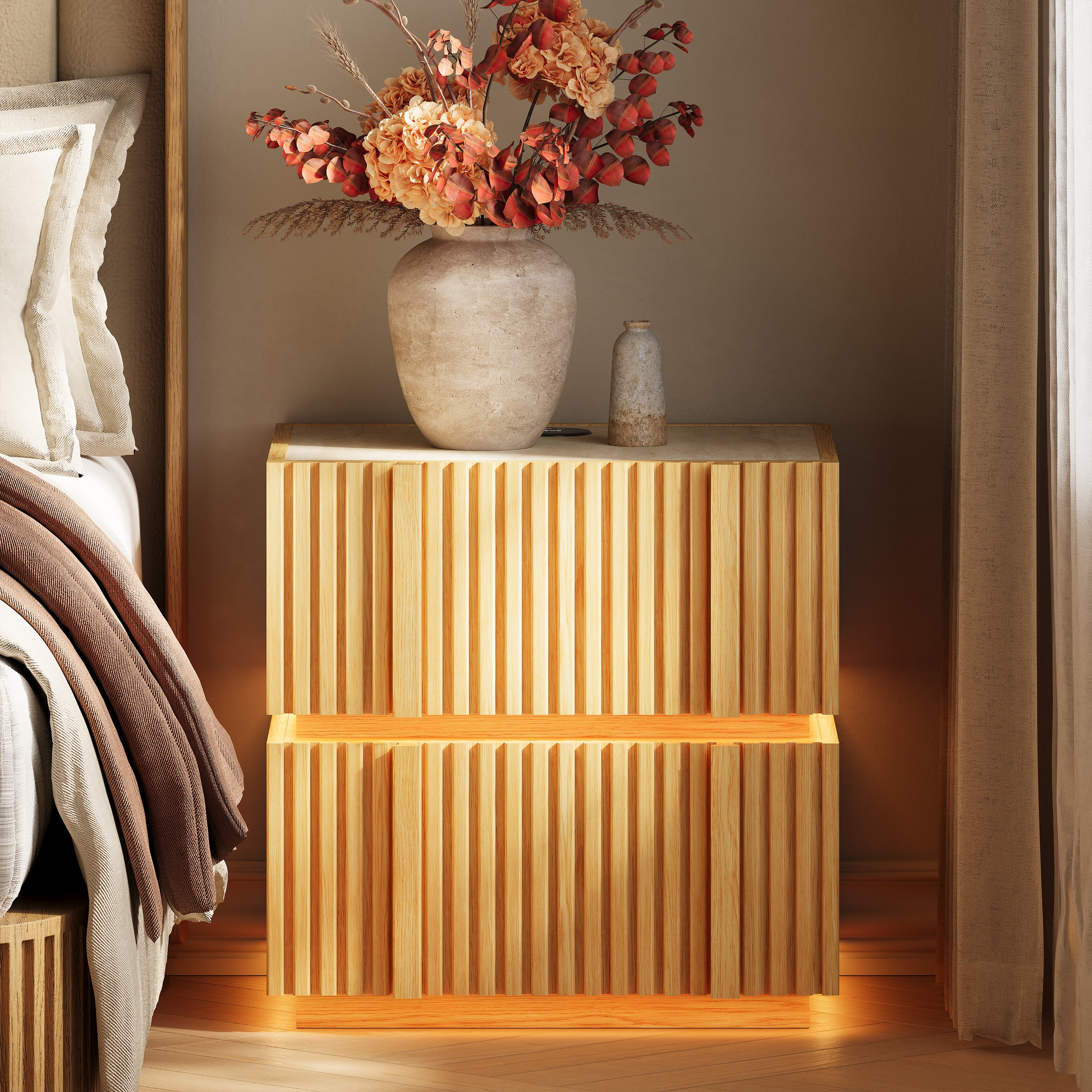 Isla Eichen-Nachttisch 19,7" B