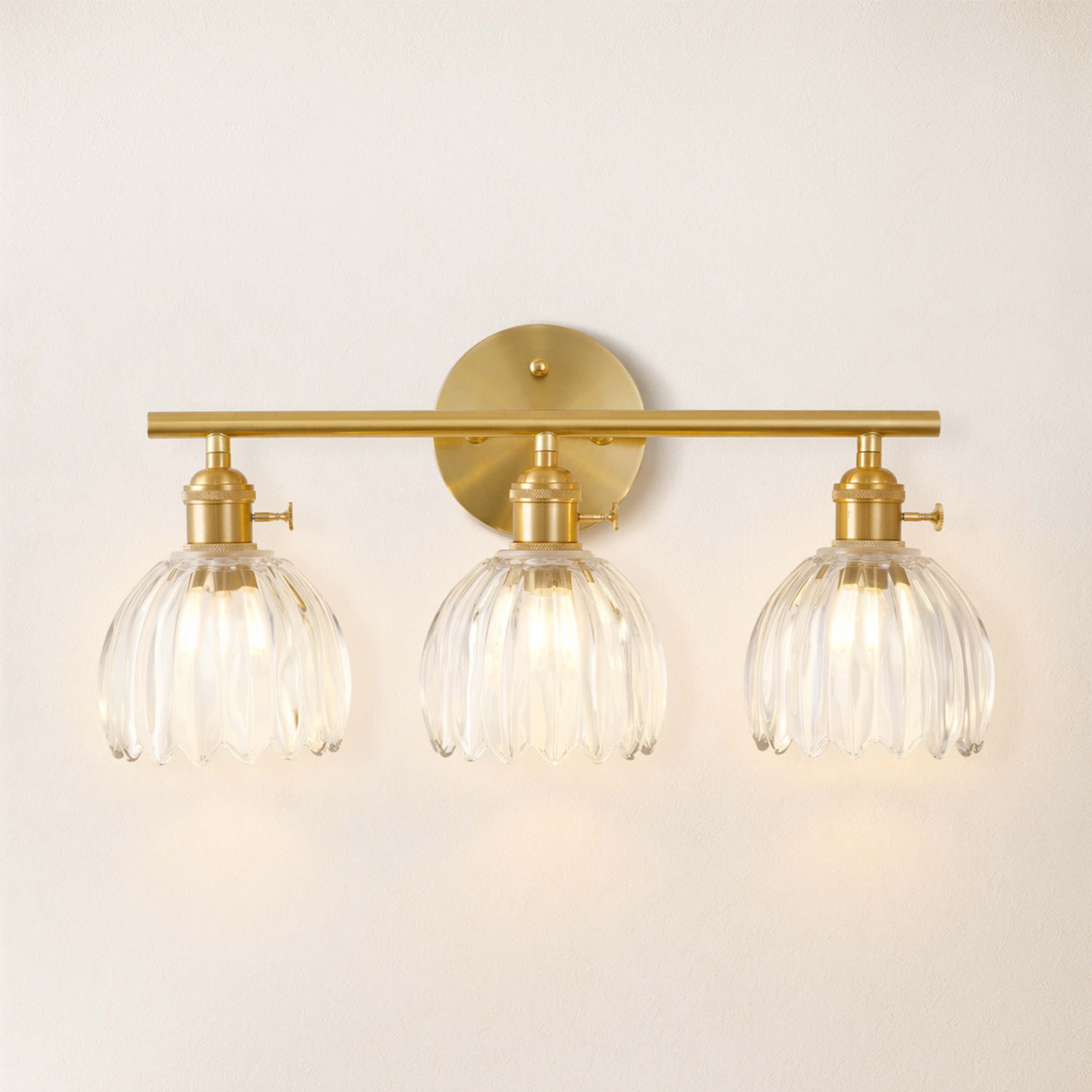 Orbixa Clear Glass 3-Lights Wall Sconce 18.8"W