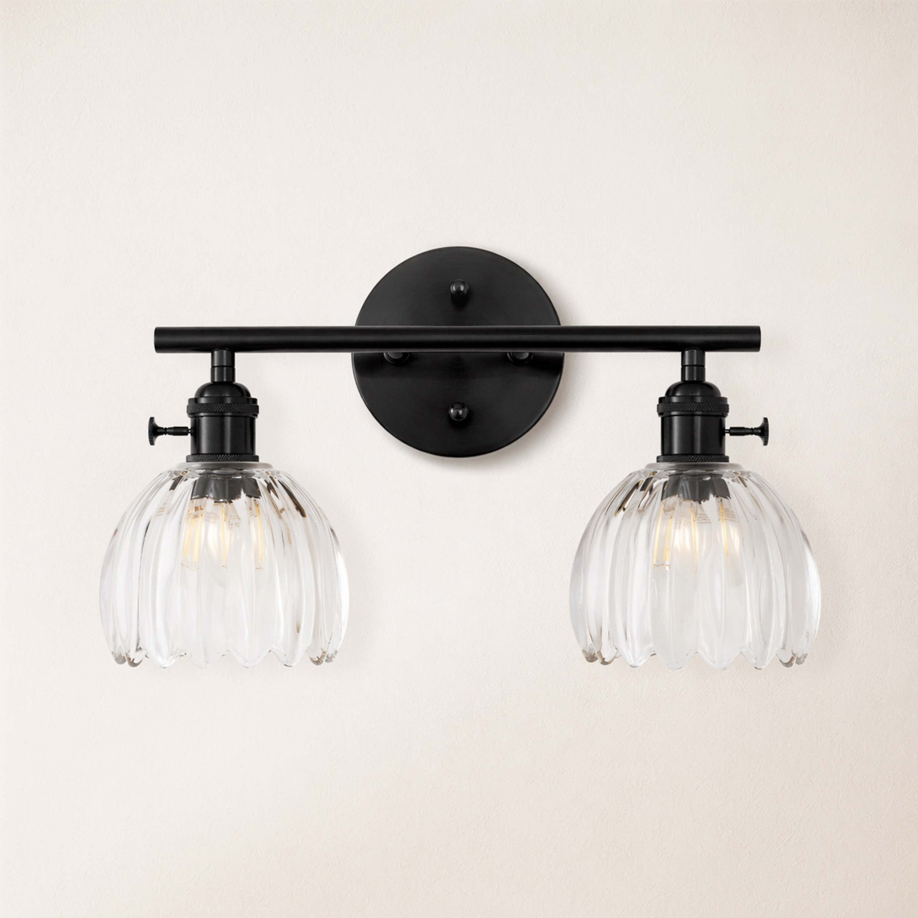 Orbixa Clear Glass 2-Lights Wall Sconce 15"W
