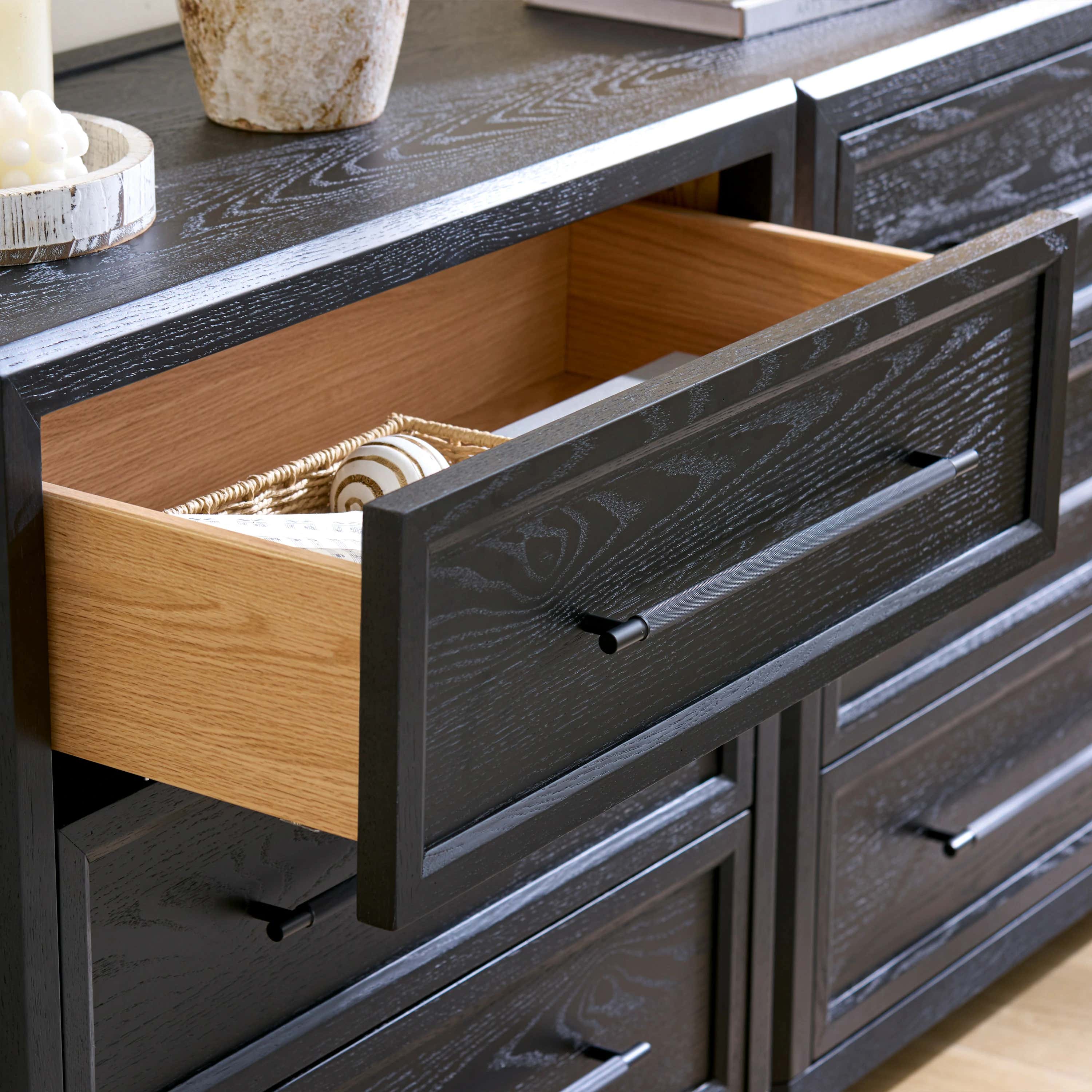 Alvar 95″ Oak 9-Drawer Chest(Set of 3)