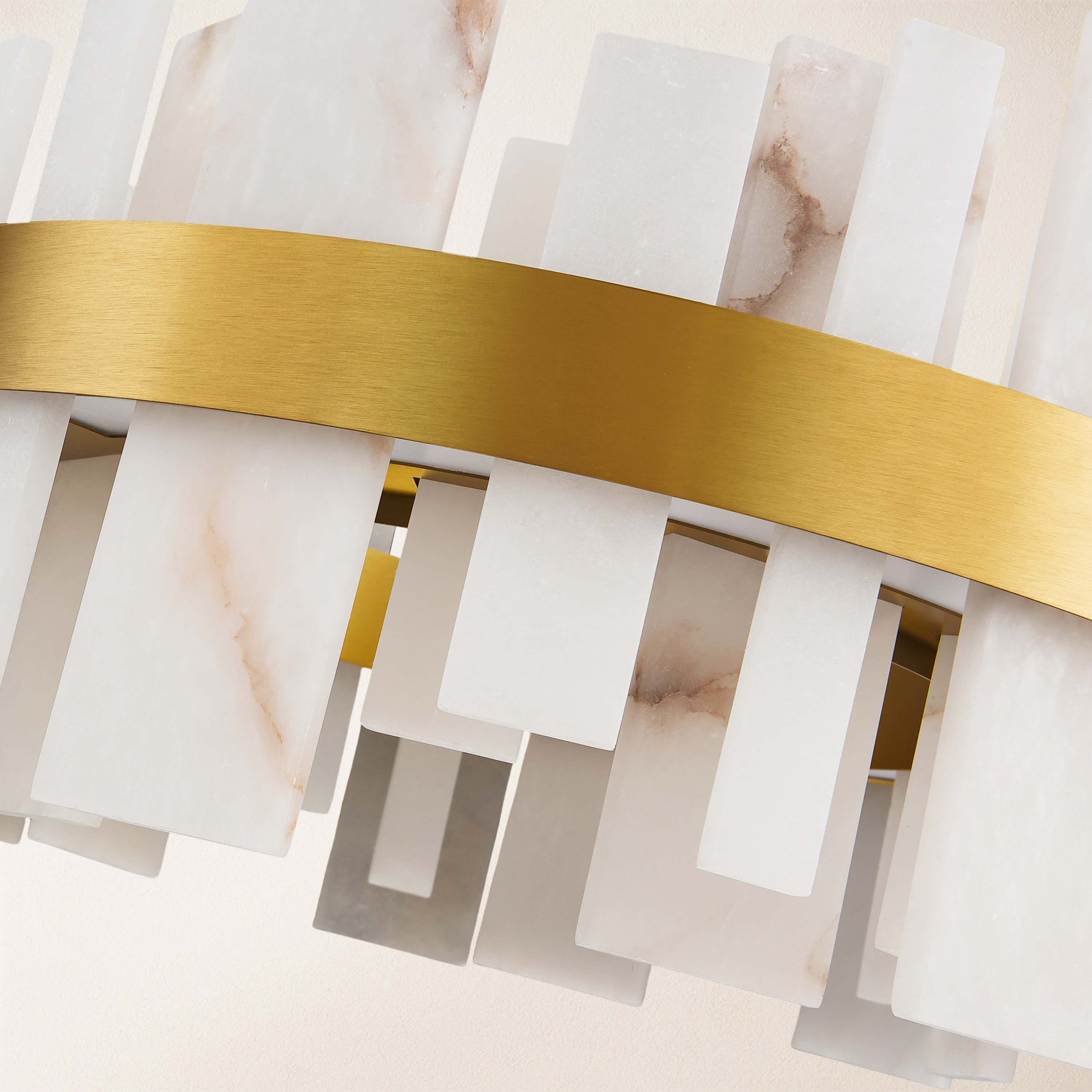 Nocturne Alabaster Round Chandelier 32"#Finish_Gold