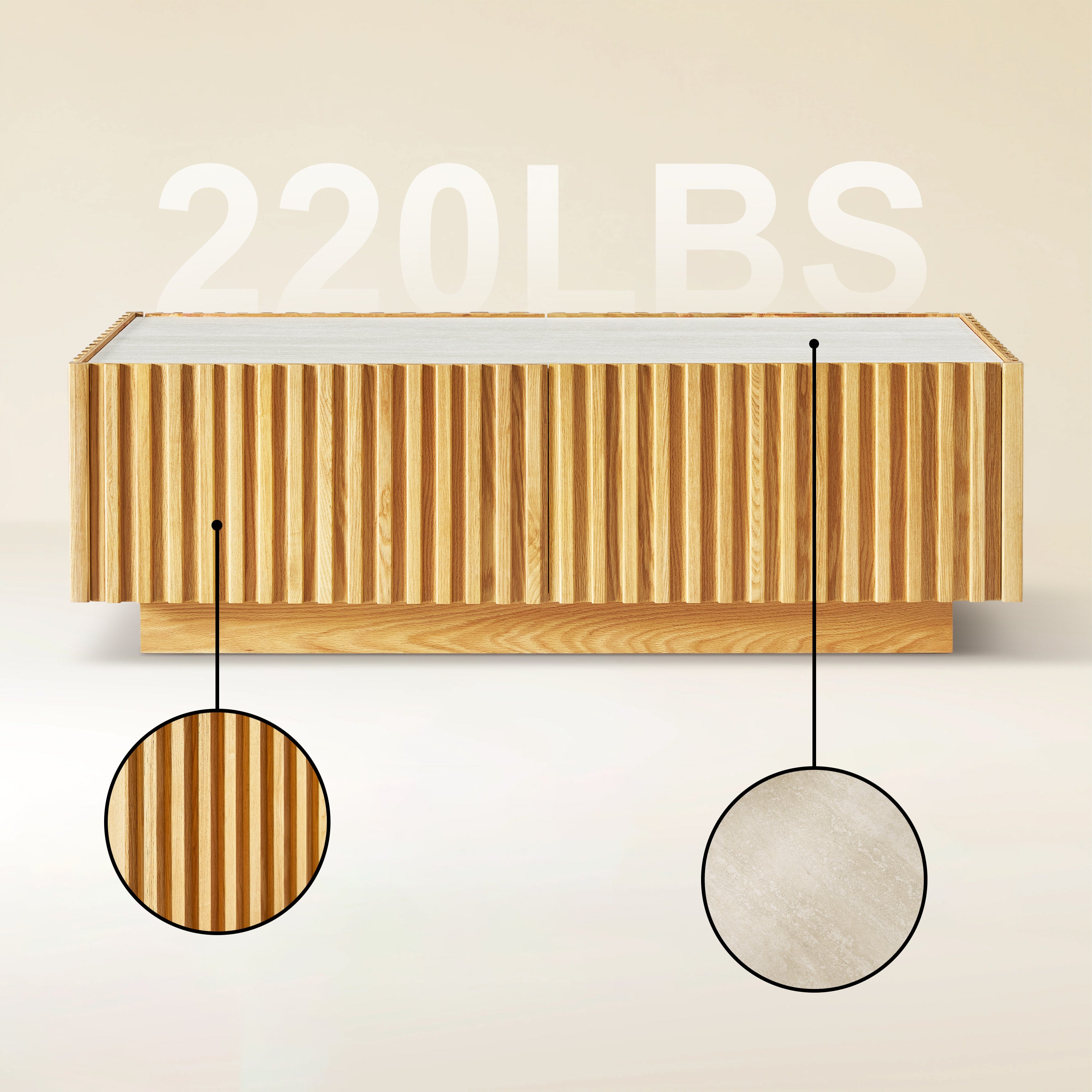 Rechteckiger Couchtisch Isla aus Eiche, 119 cm