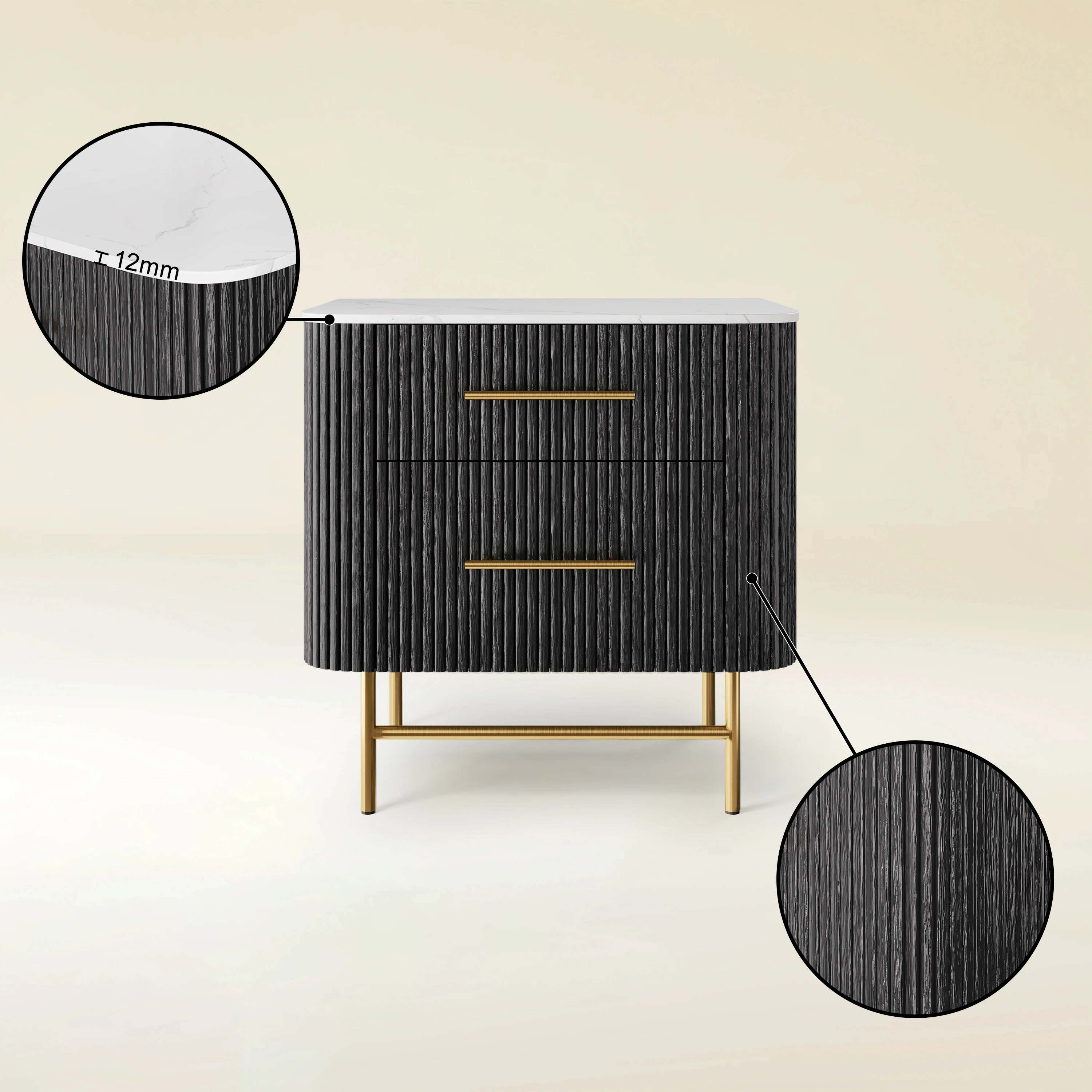 Ewan Sintered Stone Nightstand 26"W