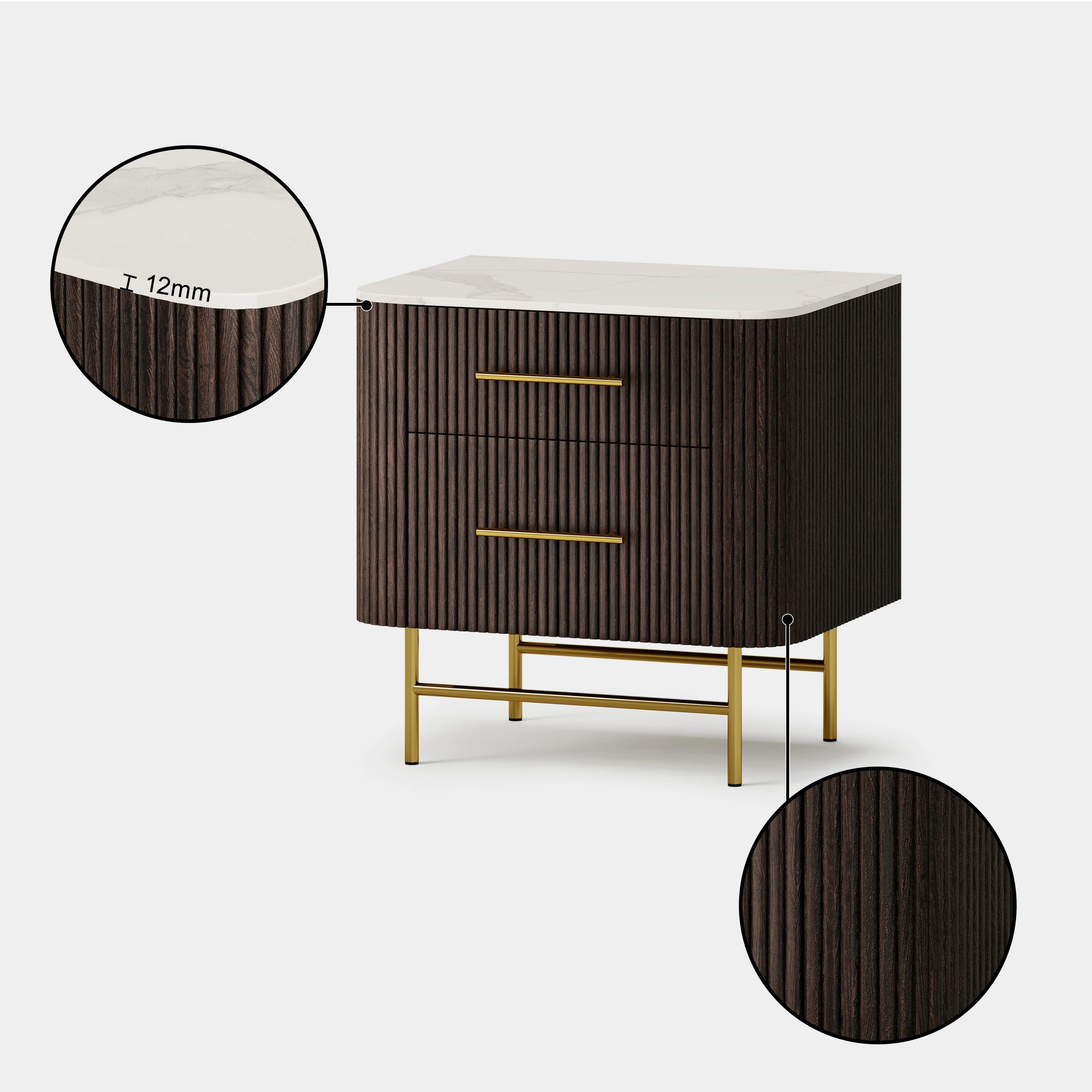 Ewan Sintered Stone Nightstand 26"W