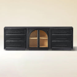 Alvar Arched 94,5″ Modulare Medienkonsole aus Eiche (3er-Set)