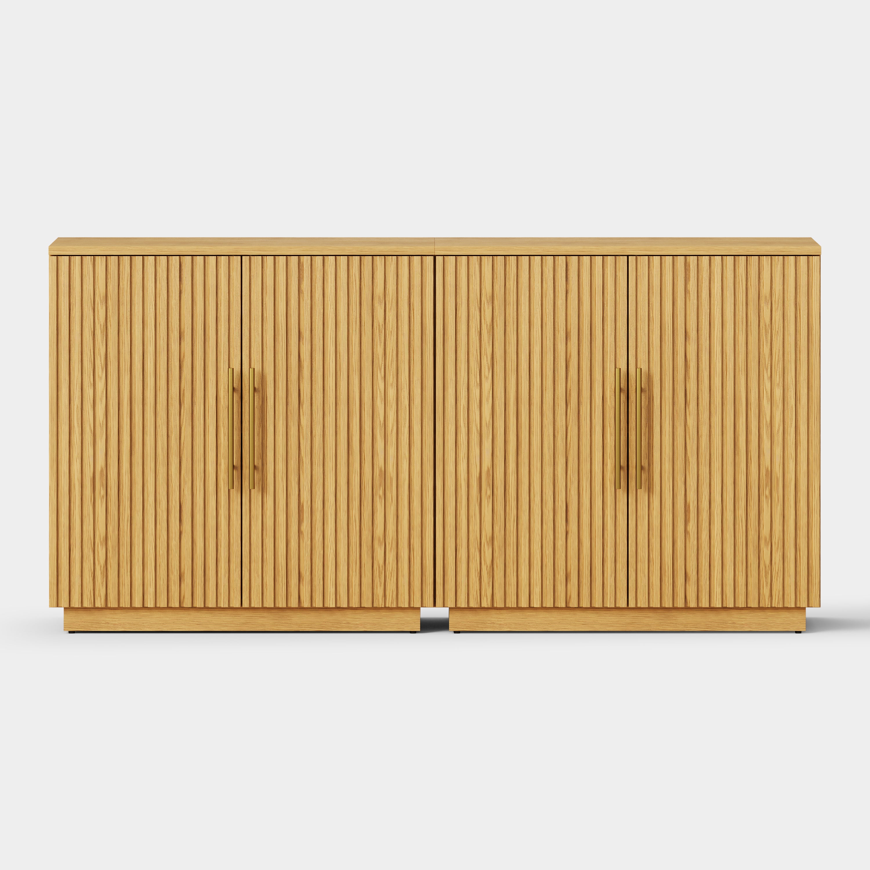 Holt 63″ Medienkonsole aus Eiche (2er-Set)