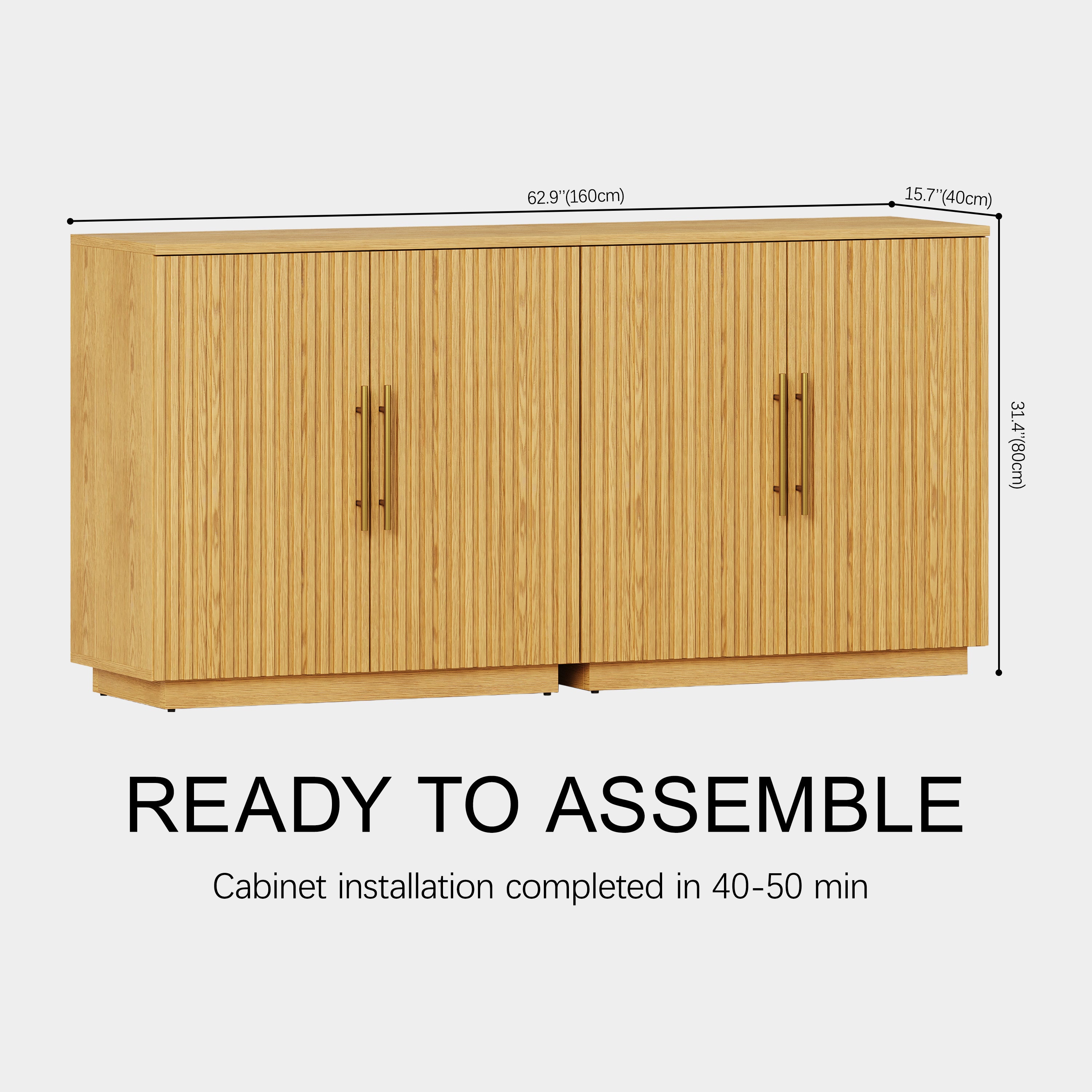 Holt 63″ Medienkonsole aus Eiche (2er-Set)