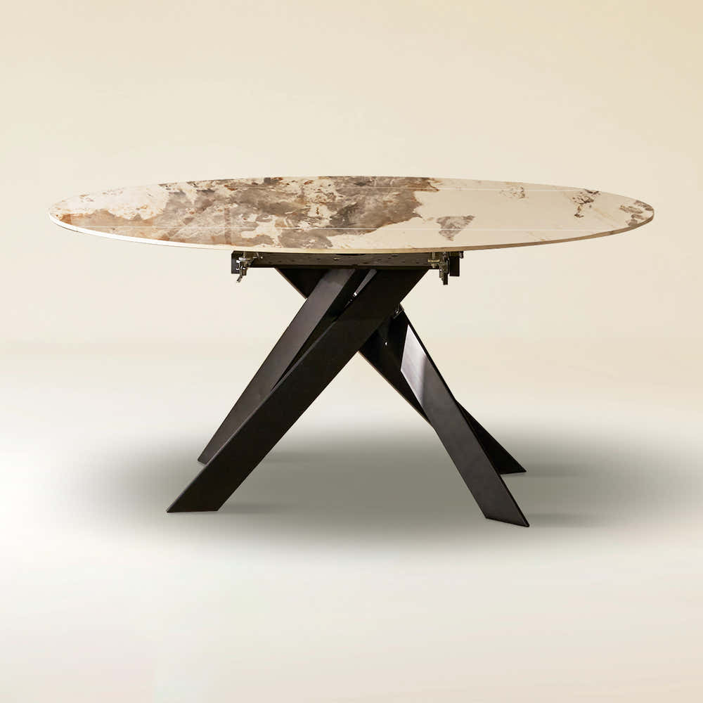 Labarthe Runder Esstisch aus Sinterstein, 160 cm