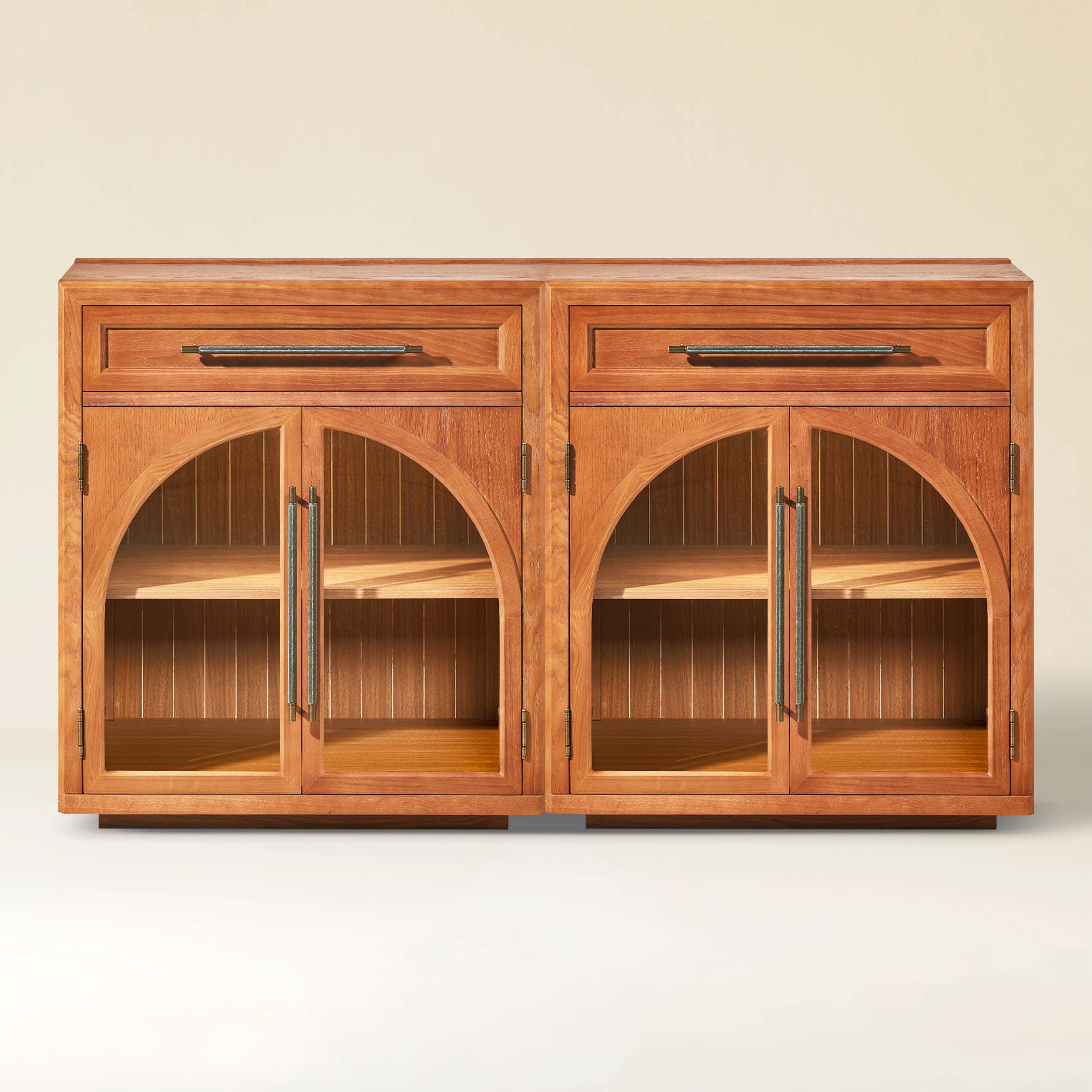 Alvar gewölbtes 64" Sideboard aus Eiche mit Schubladen (2er-Set)