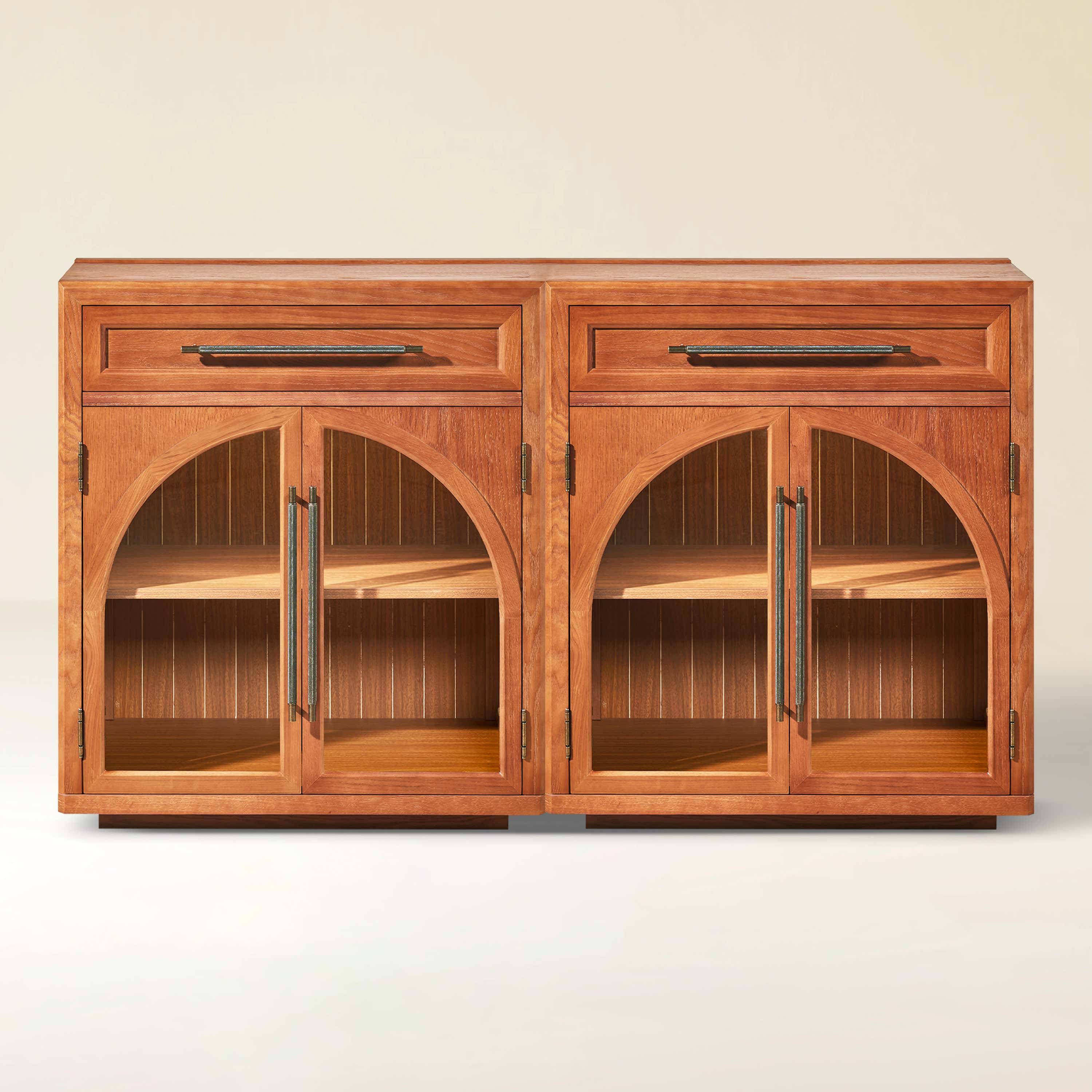 Alvar gewölbtes 64" Sideboard aus Eiche mit Schubladen (2er-Set)