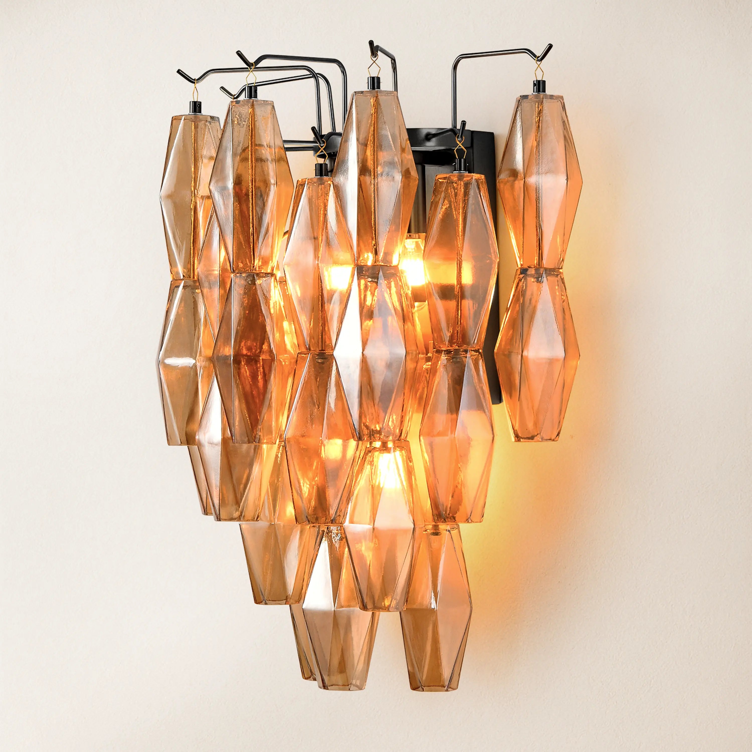 Celestial Drop Glass Wall Sconce#Finish_Black