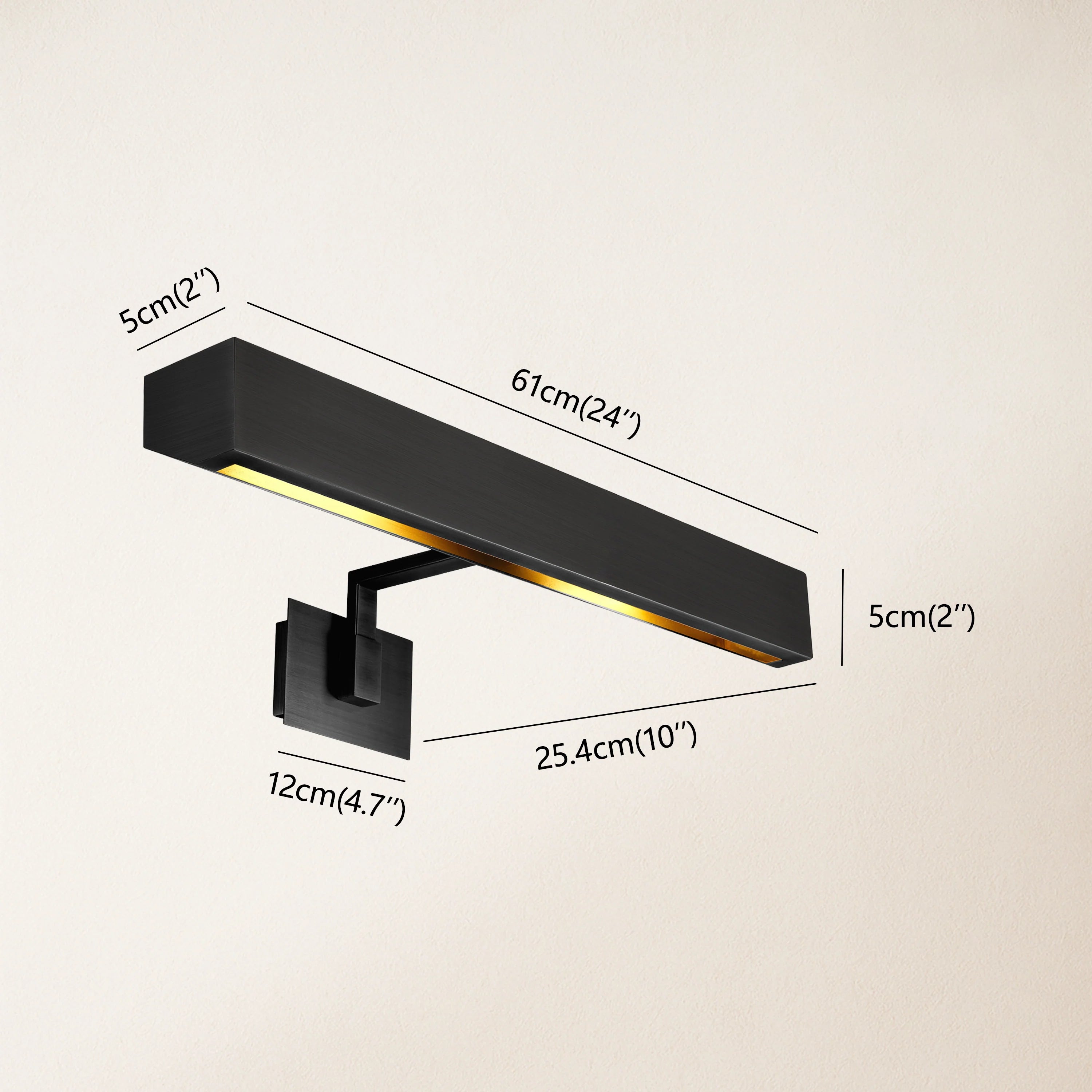Gebürstete Radiance-Bilderleuchte, 24 Zoll breit