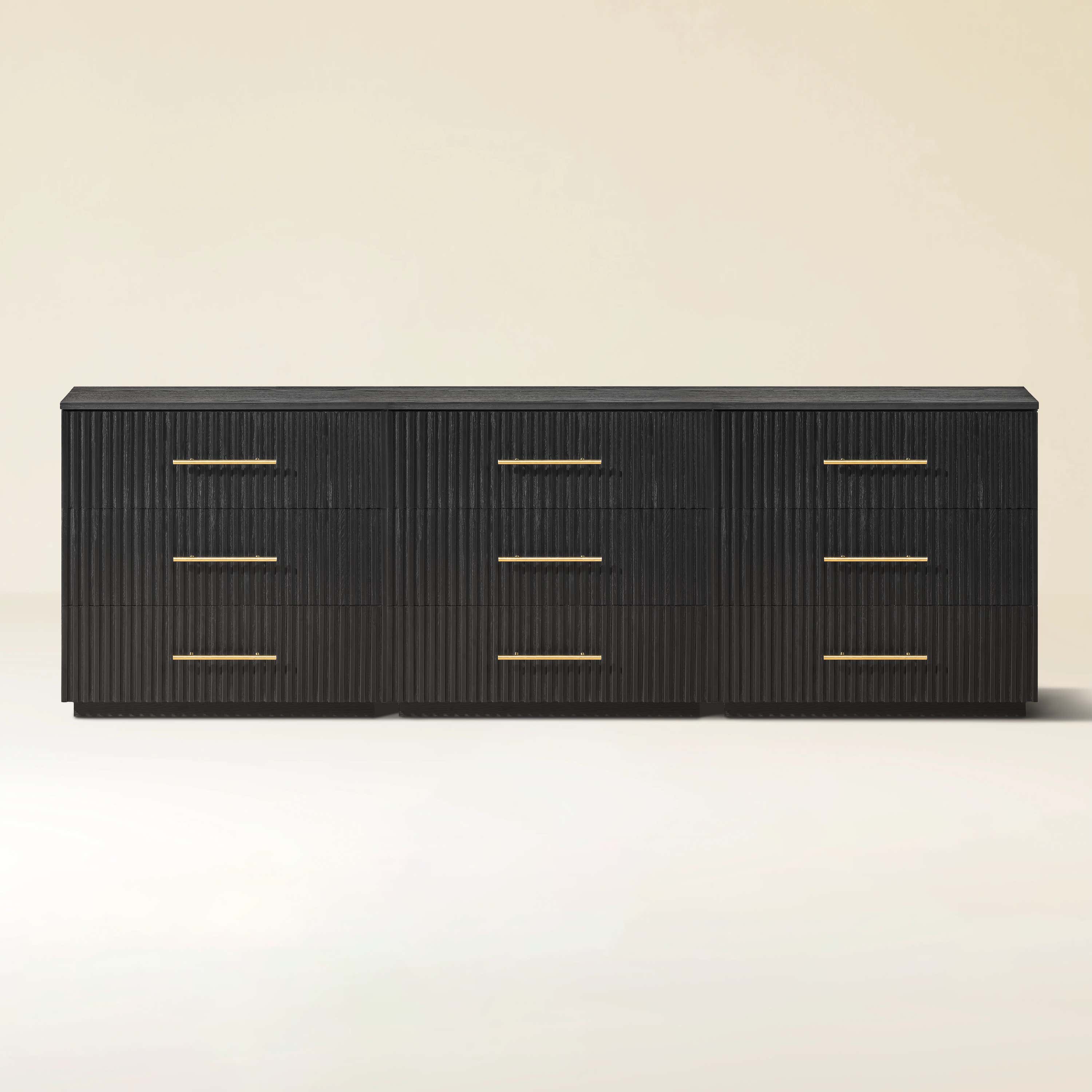 Holt 95" Oak 9-Drawer Chest(Set of 3)