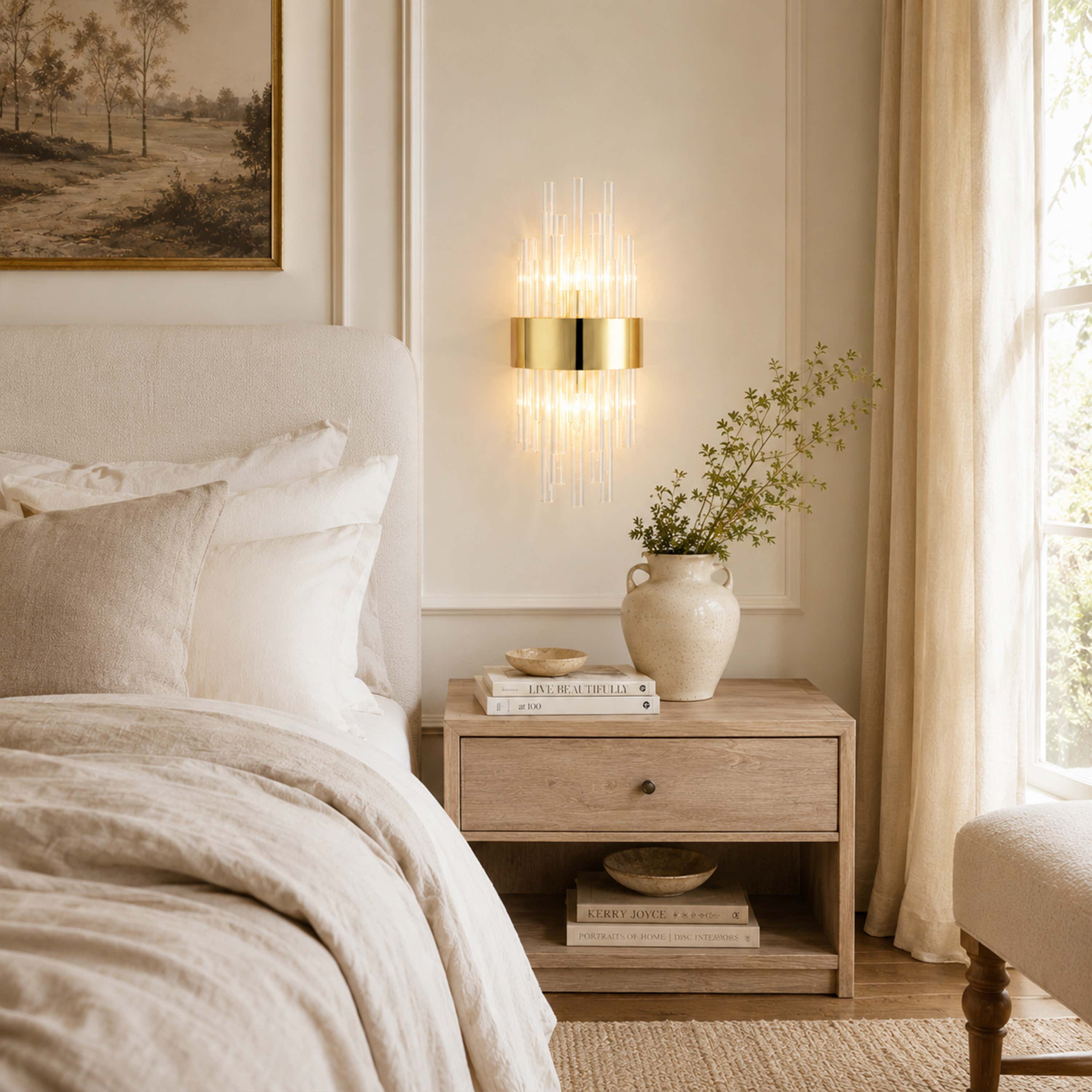 Claridell Crystal Tubular Wall Sconce