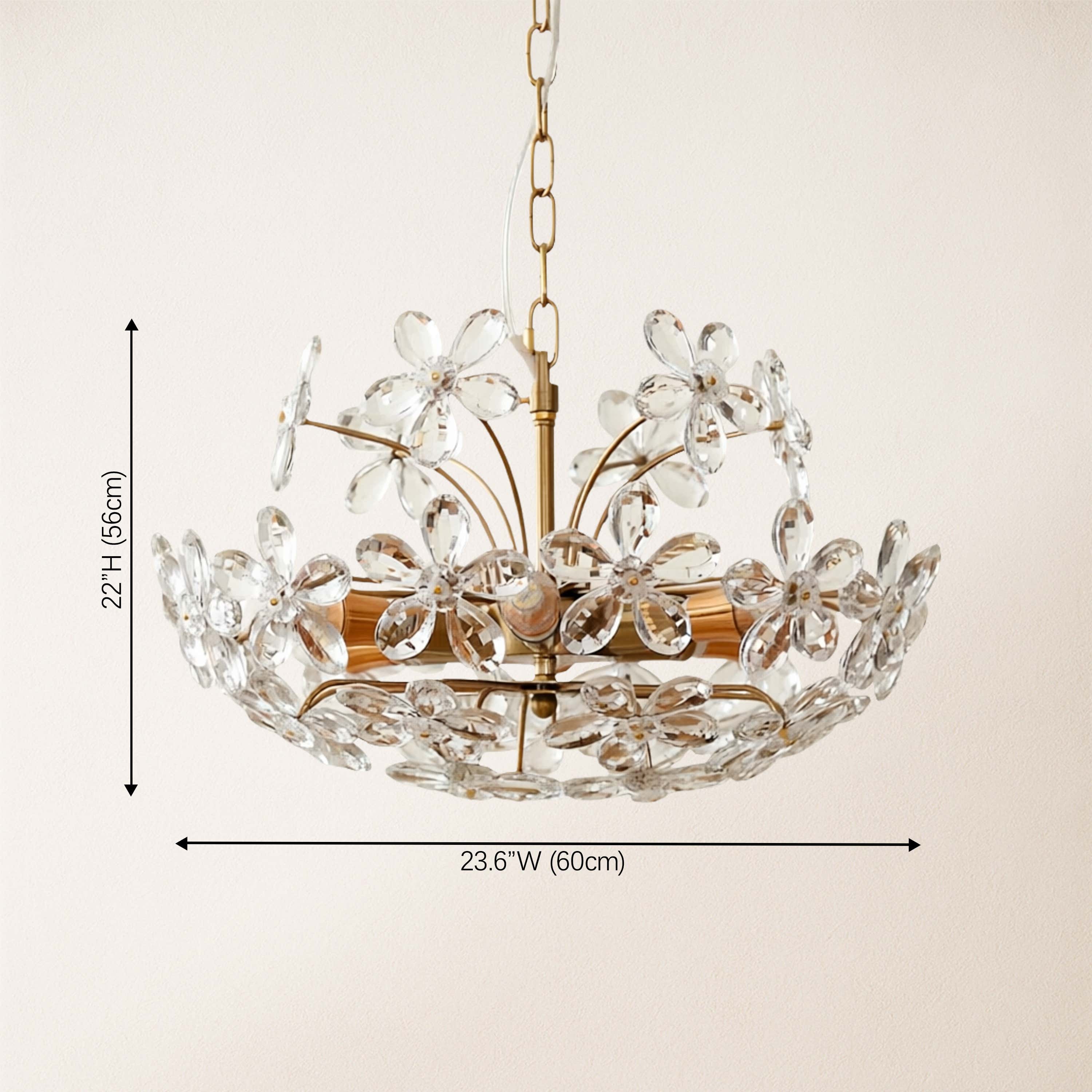 Liora Crystal Bloom Round Large Chandelier