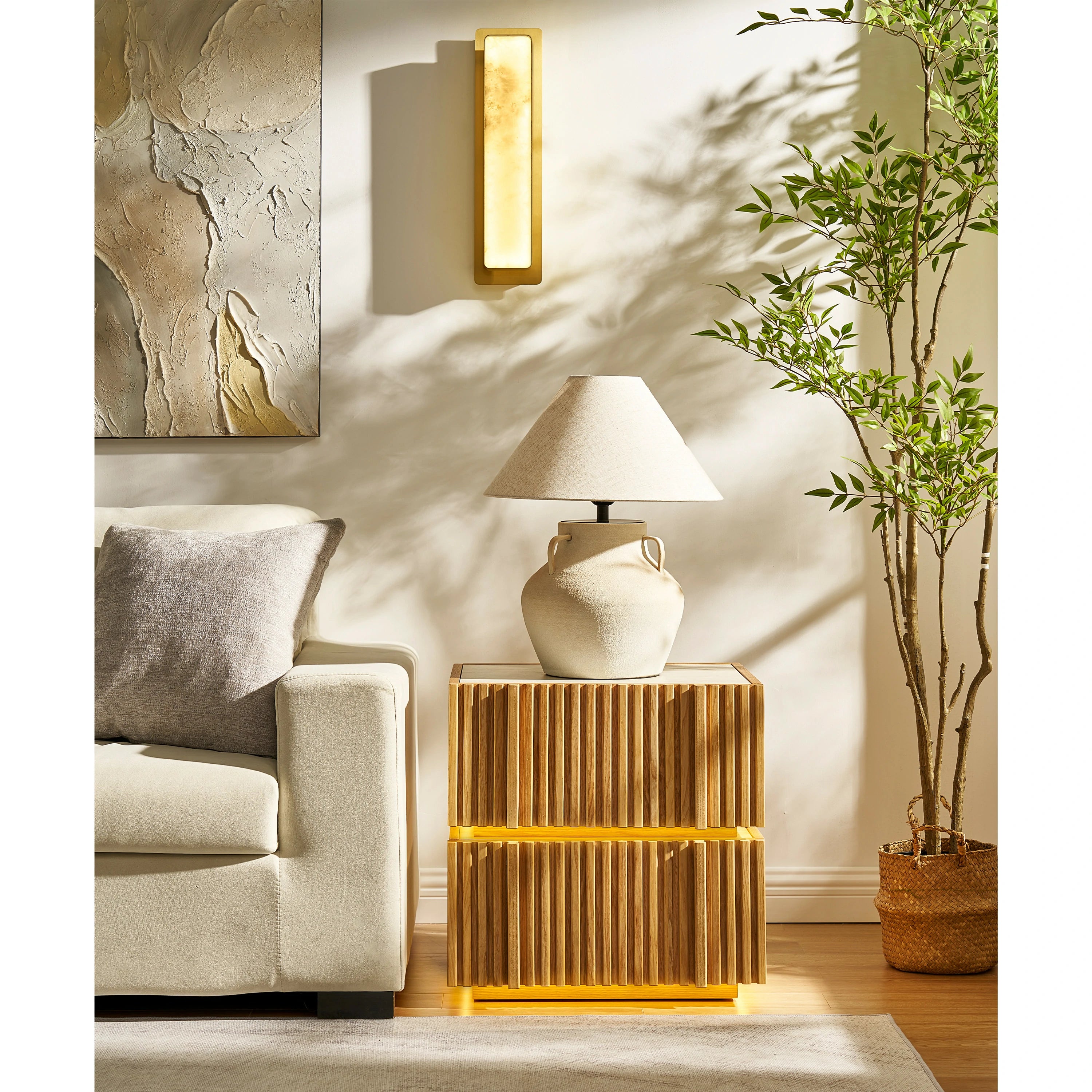 Isla Eichen-Nachttisch 19,7" B