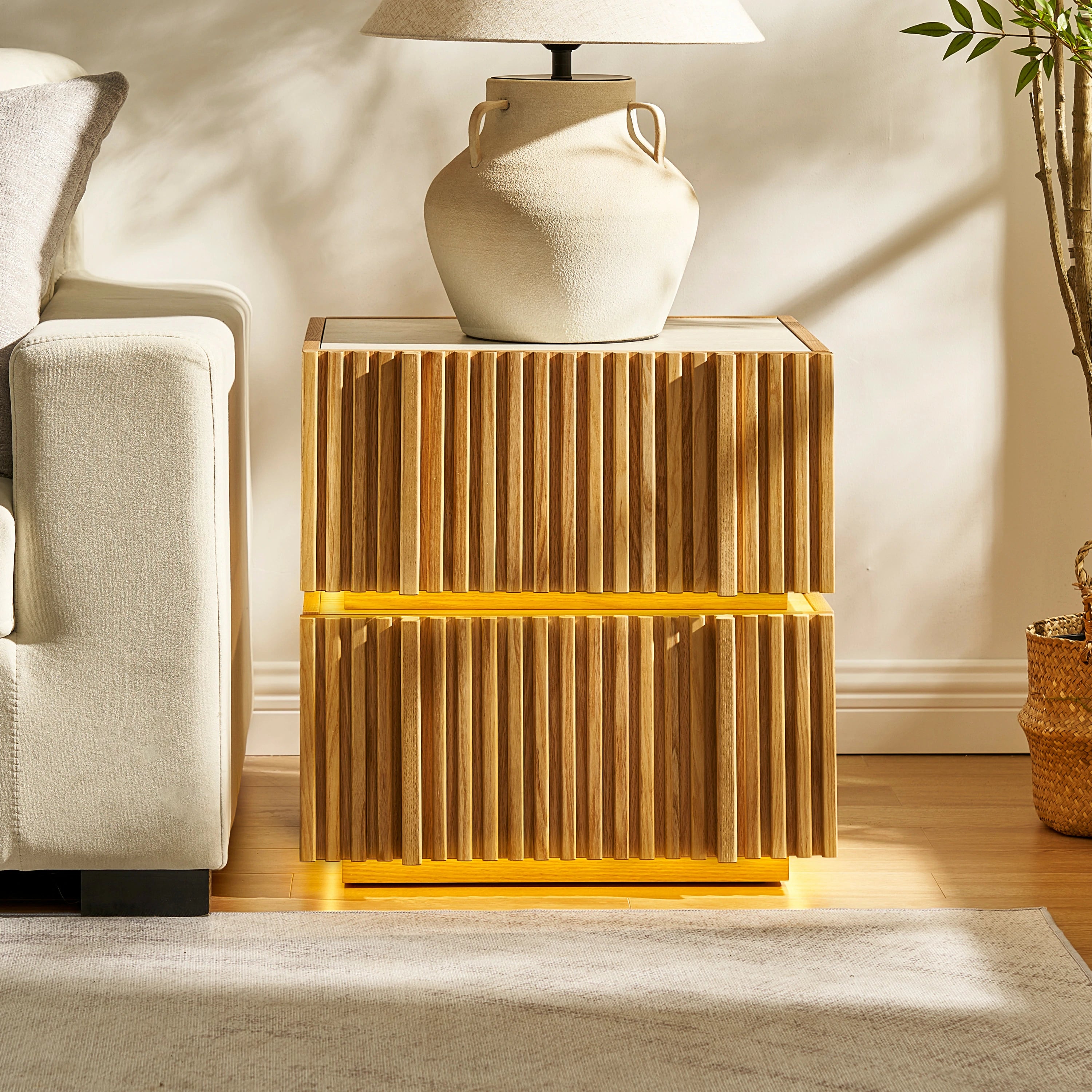 Isla Eichen-Nachttisch 19,7" B