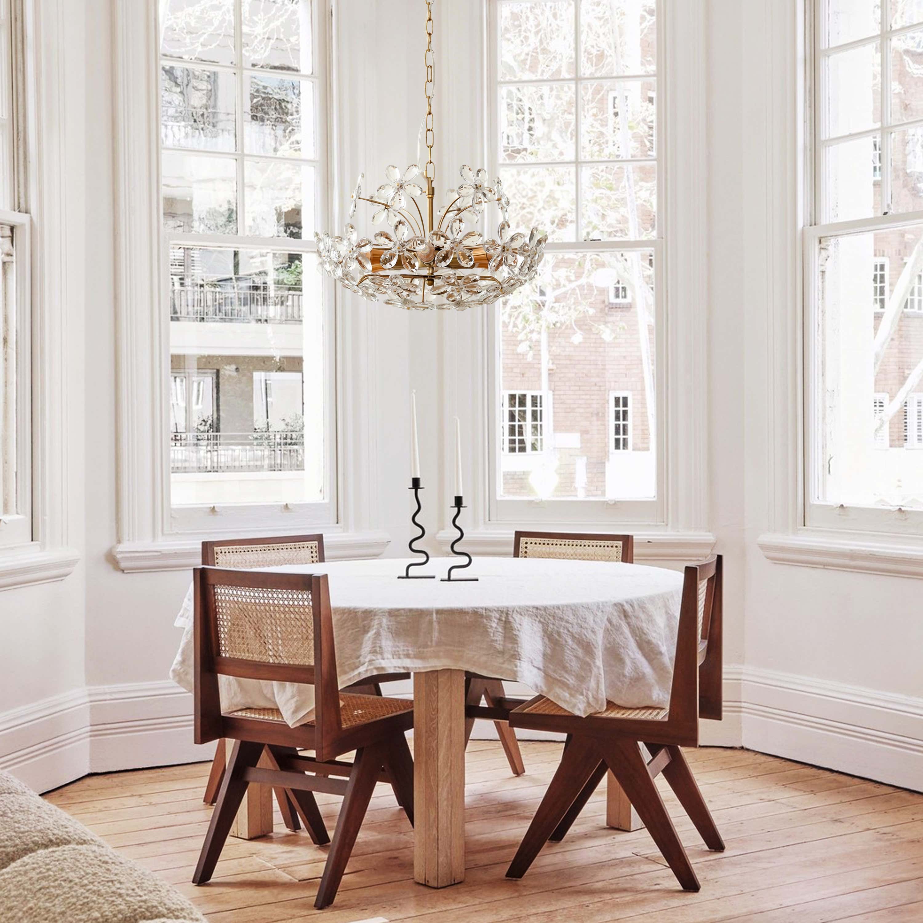 Liora Crystal Bloom Round Large Chandelier