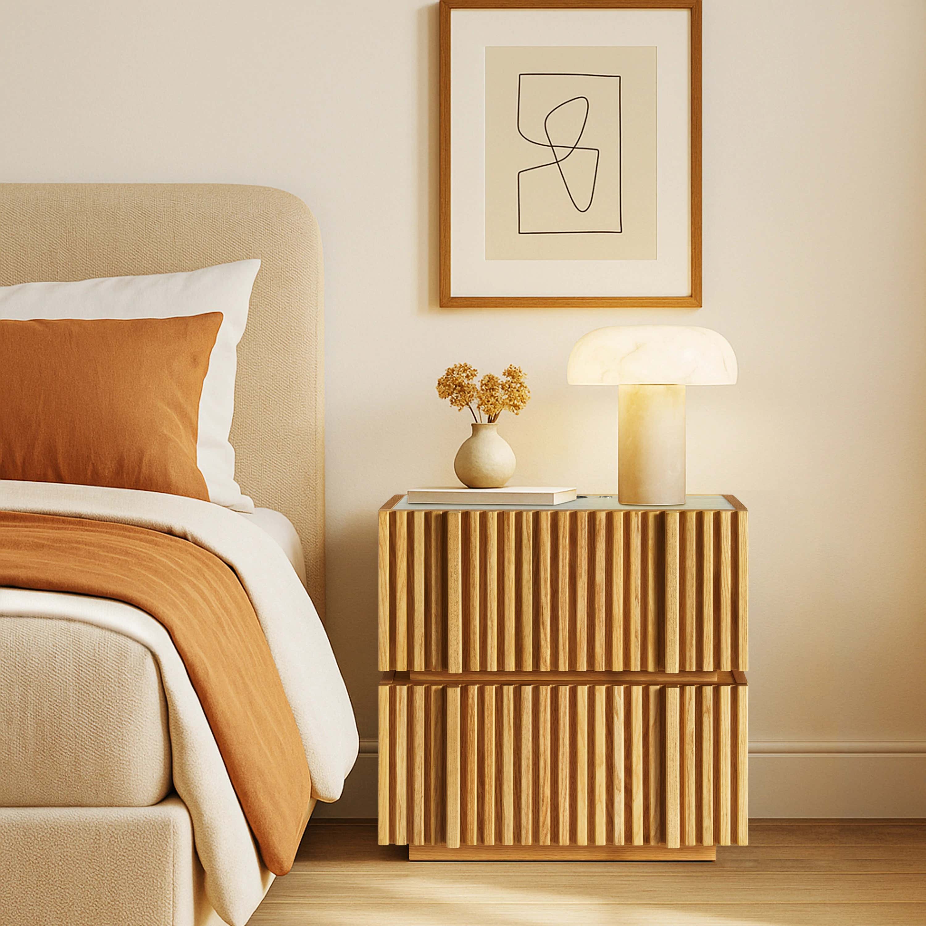 Isla Oak Sintered Stone Nightstand 20" W