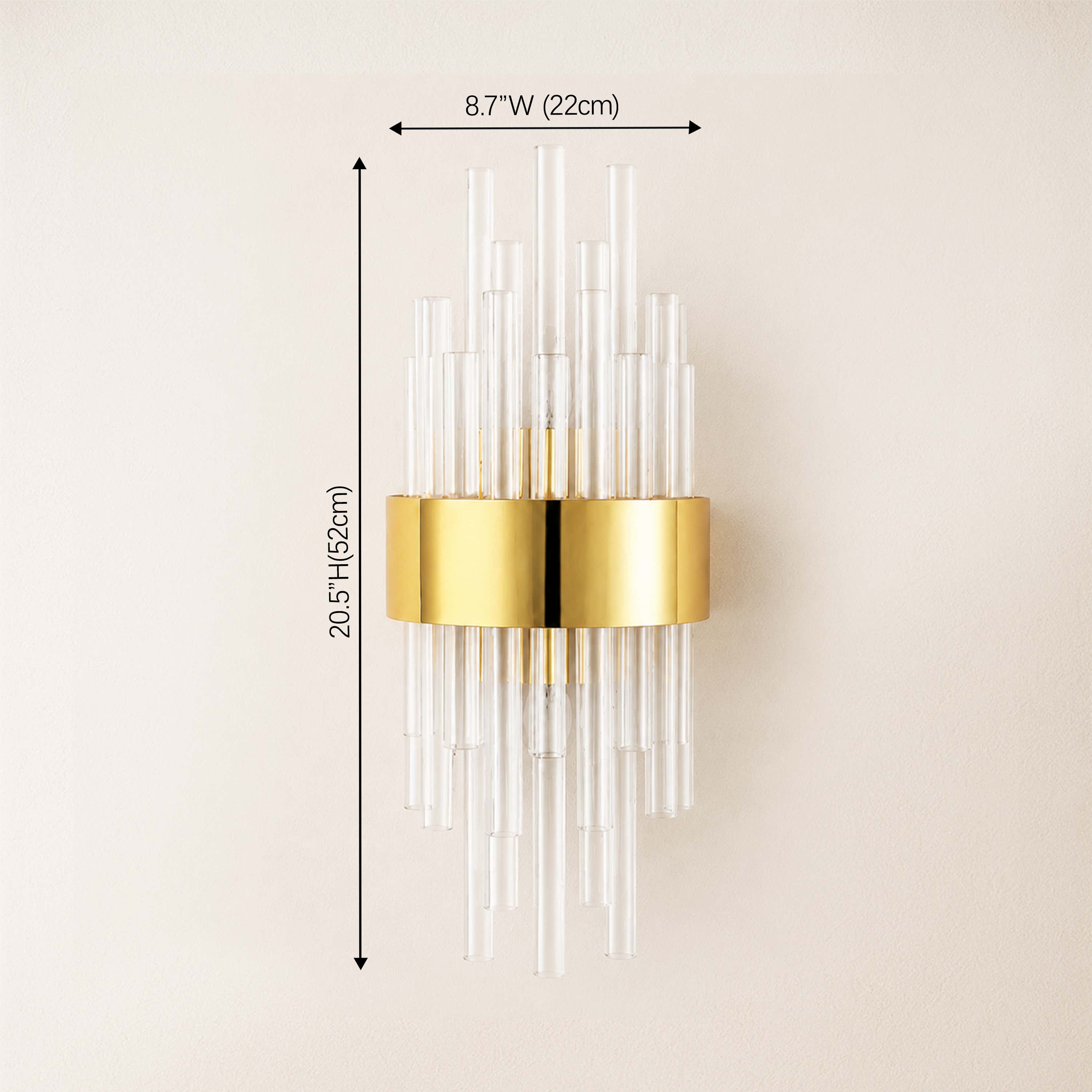 Claridell Crystal Tubular Wall Sconce