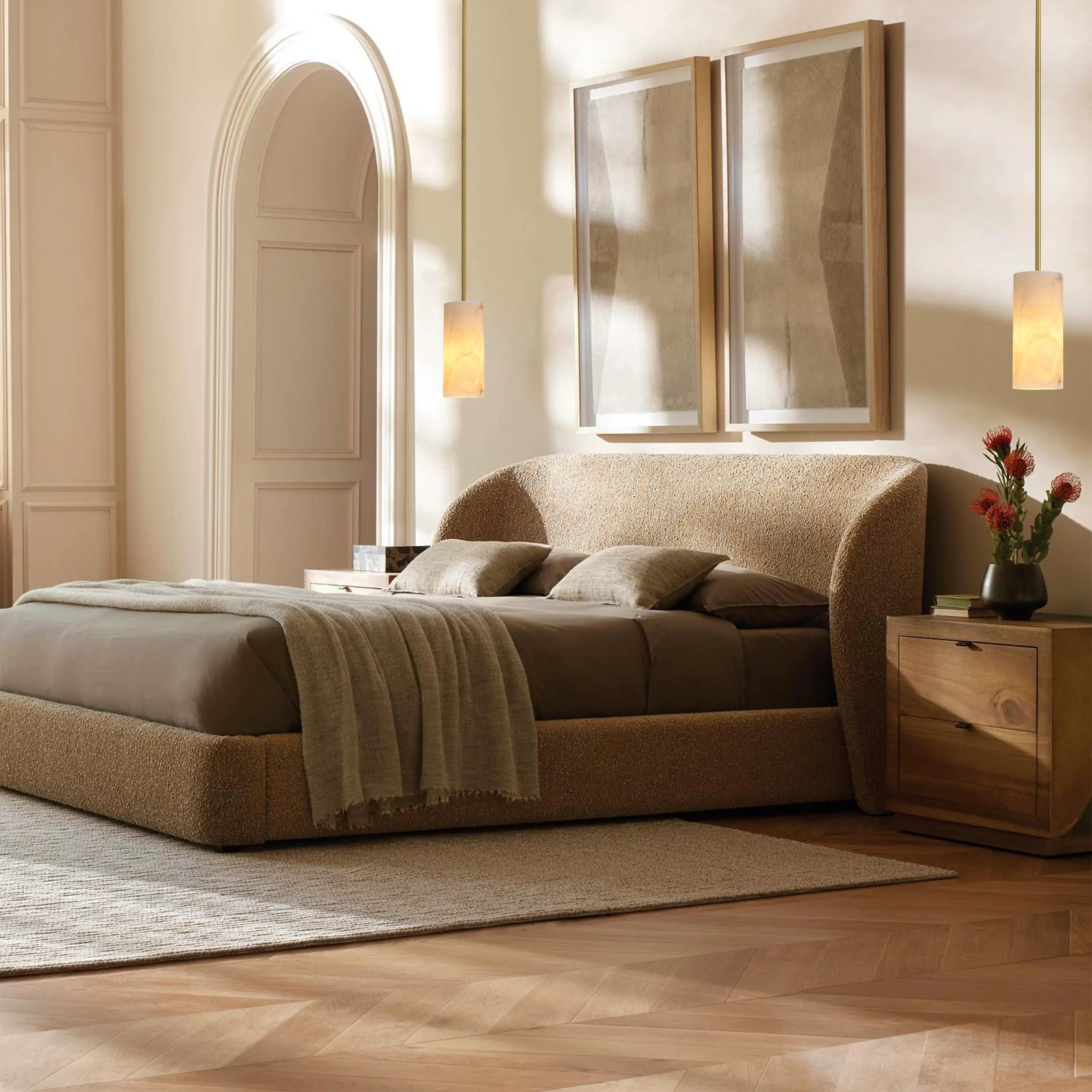 Arlo Alabaster Pendant Lights 4"D#Finish_Gold