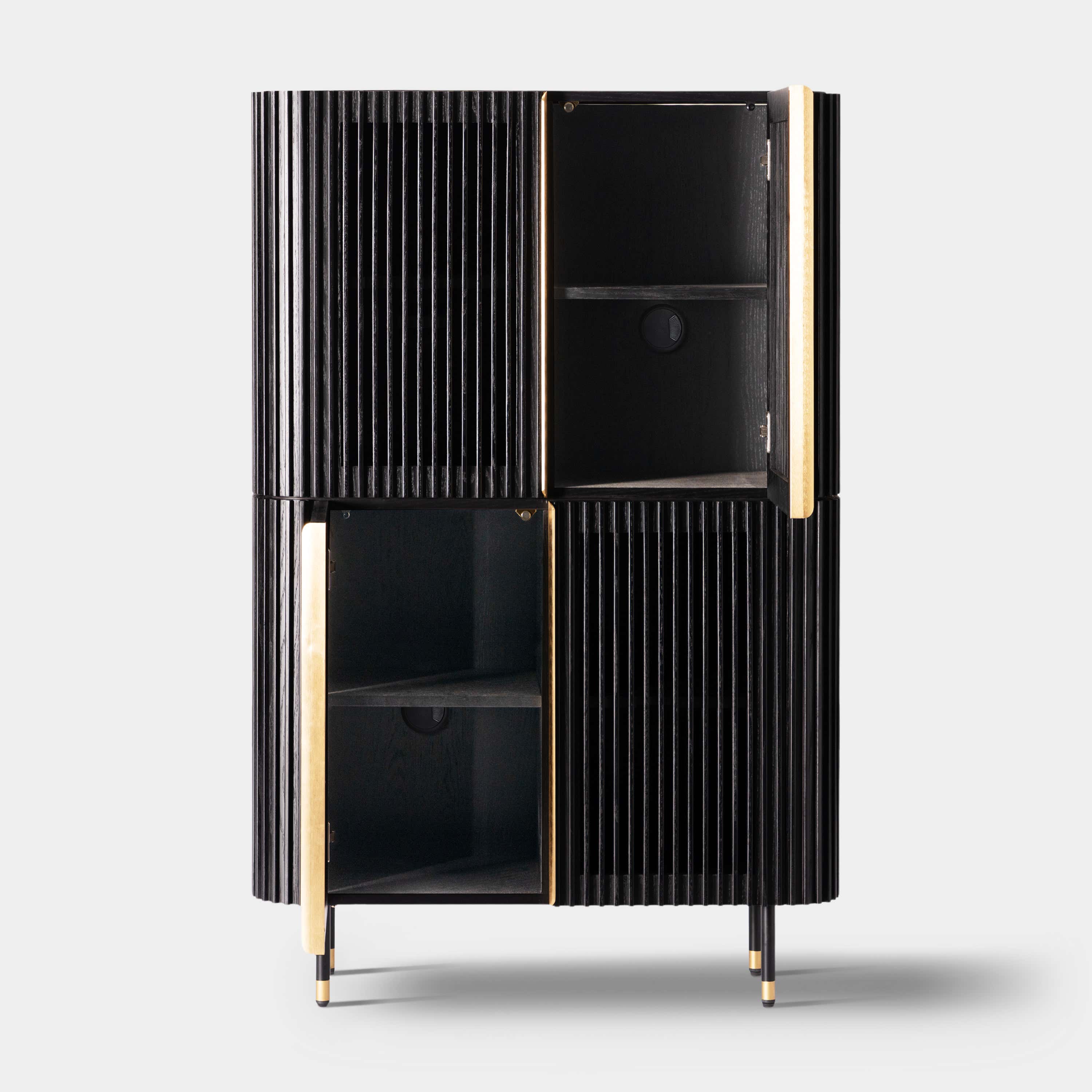 Ewan 67″H Oak Vertical Combination Cabinet(Set of 2)