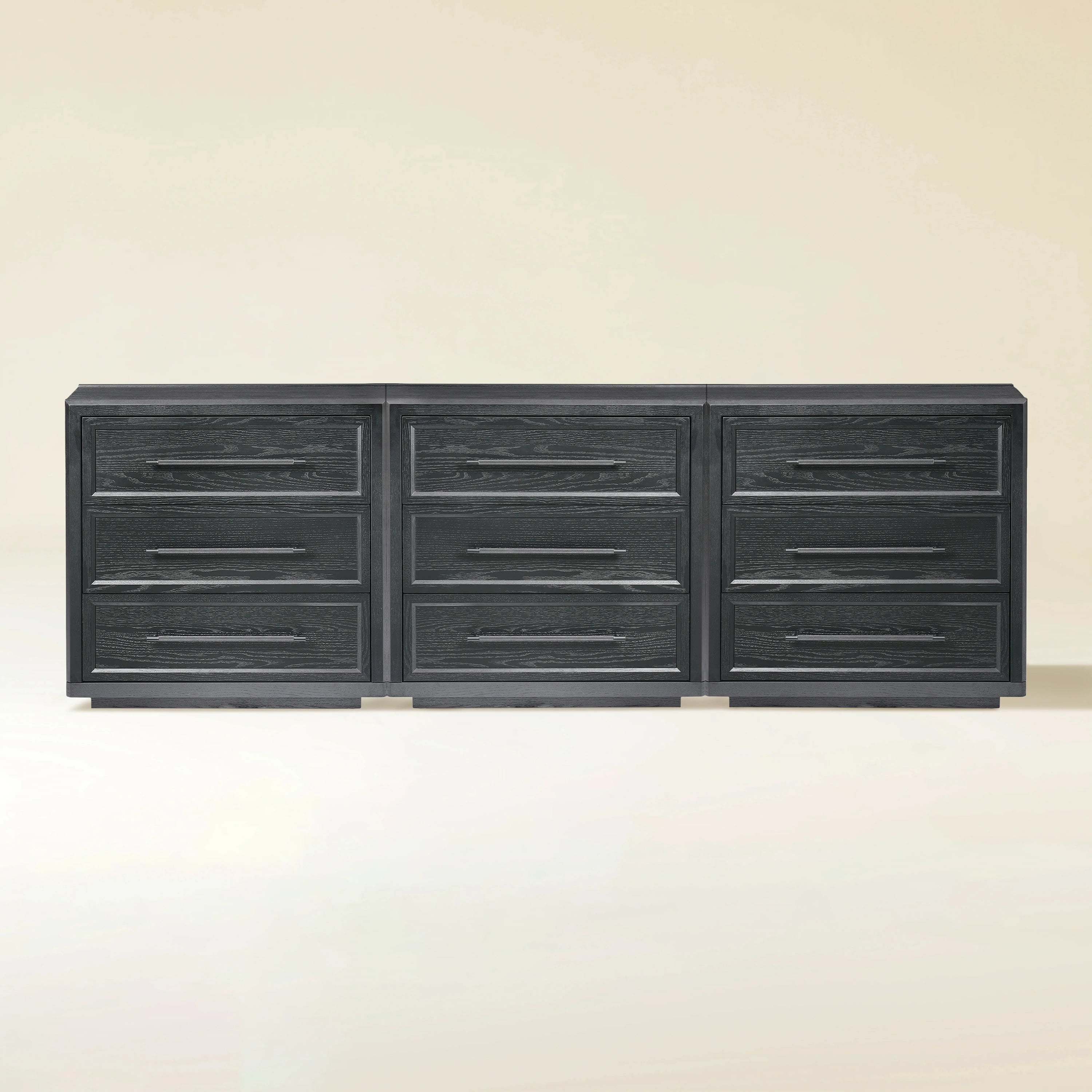 Alvar 94,5″ Eichenkommode mit 9 Schubladen (3er-Set)