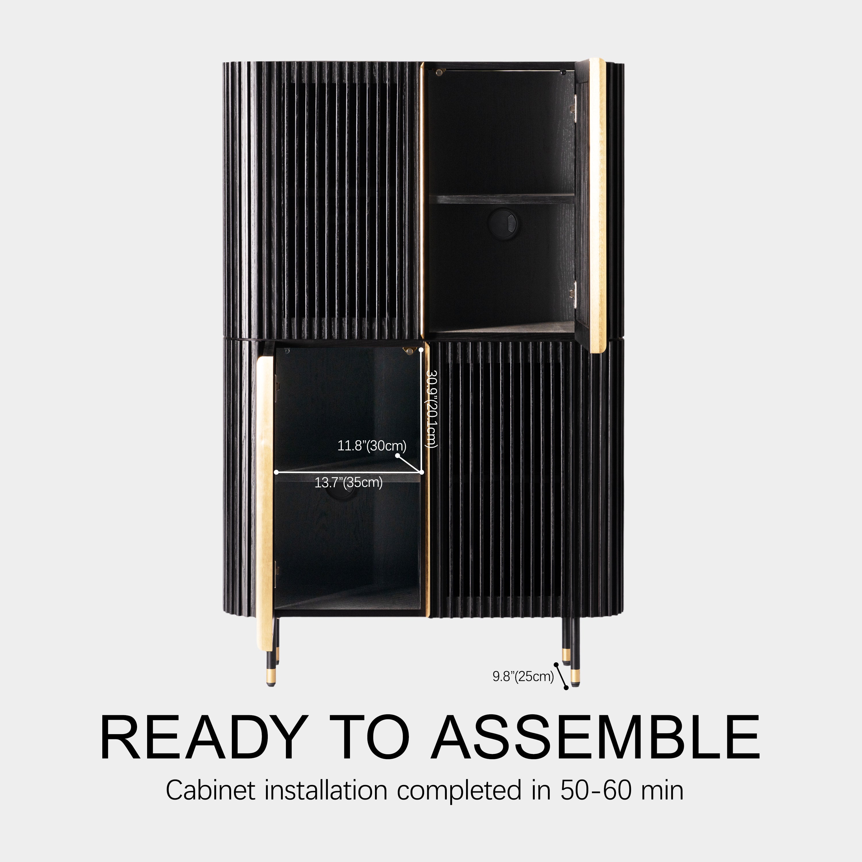 Ewan 66,7″H Vertikaler Kombinationsschrank aus Eiche (2er-Set)