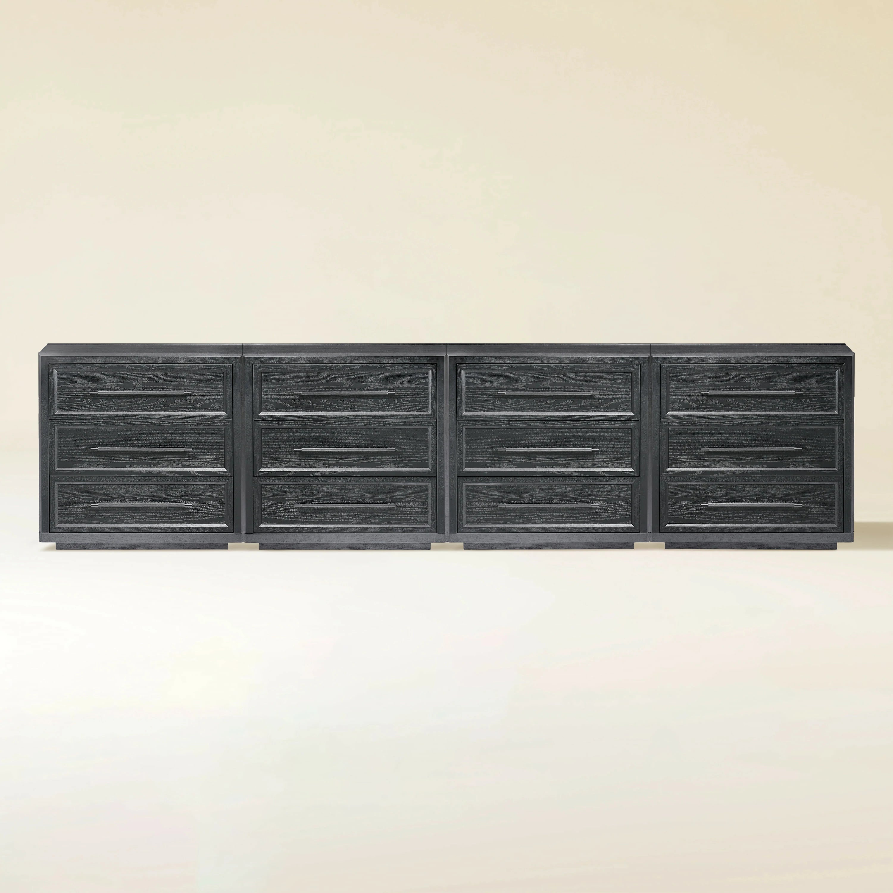 Alvar 126″ Eichenkommode mit 12 Schubladen (4er-Set)