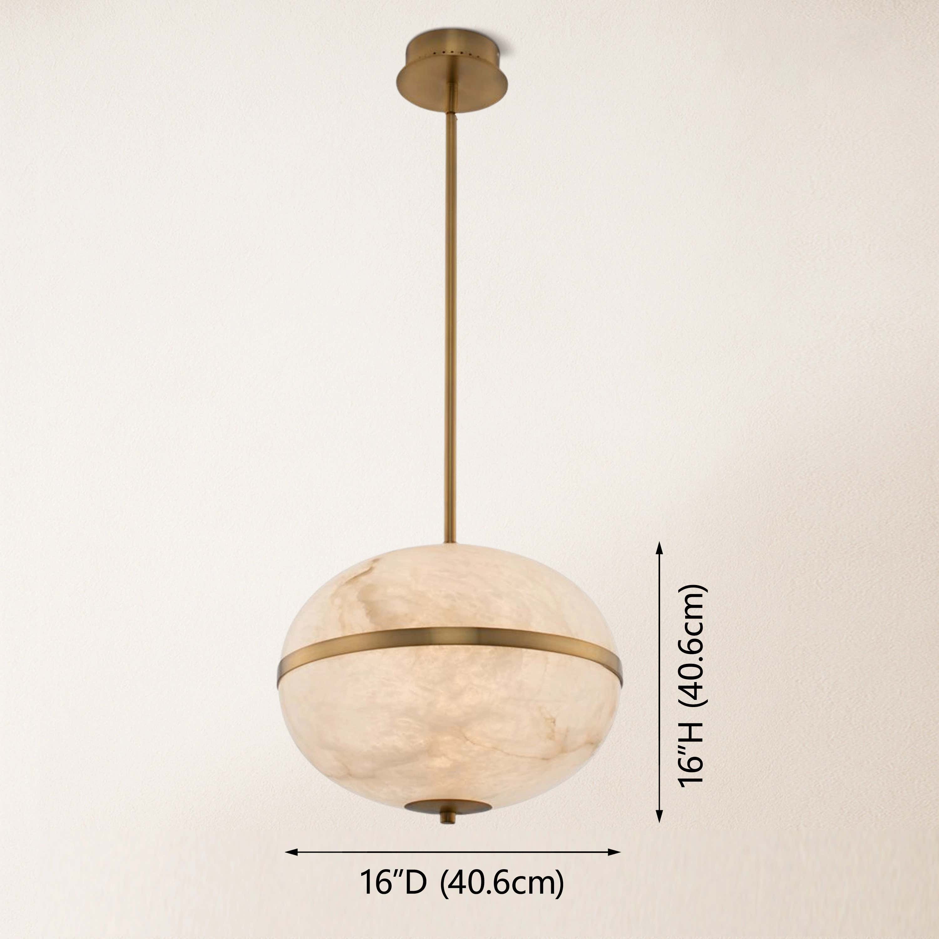 Dadaly Alabaster Small Art Canterbury LED-Mini-Pendelleuchte, 40,6 cm hoch