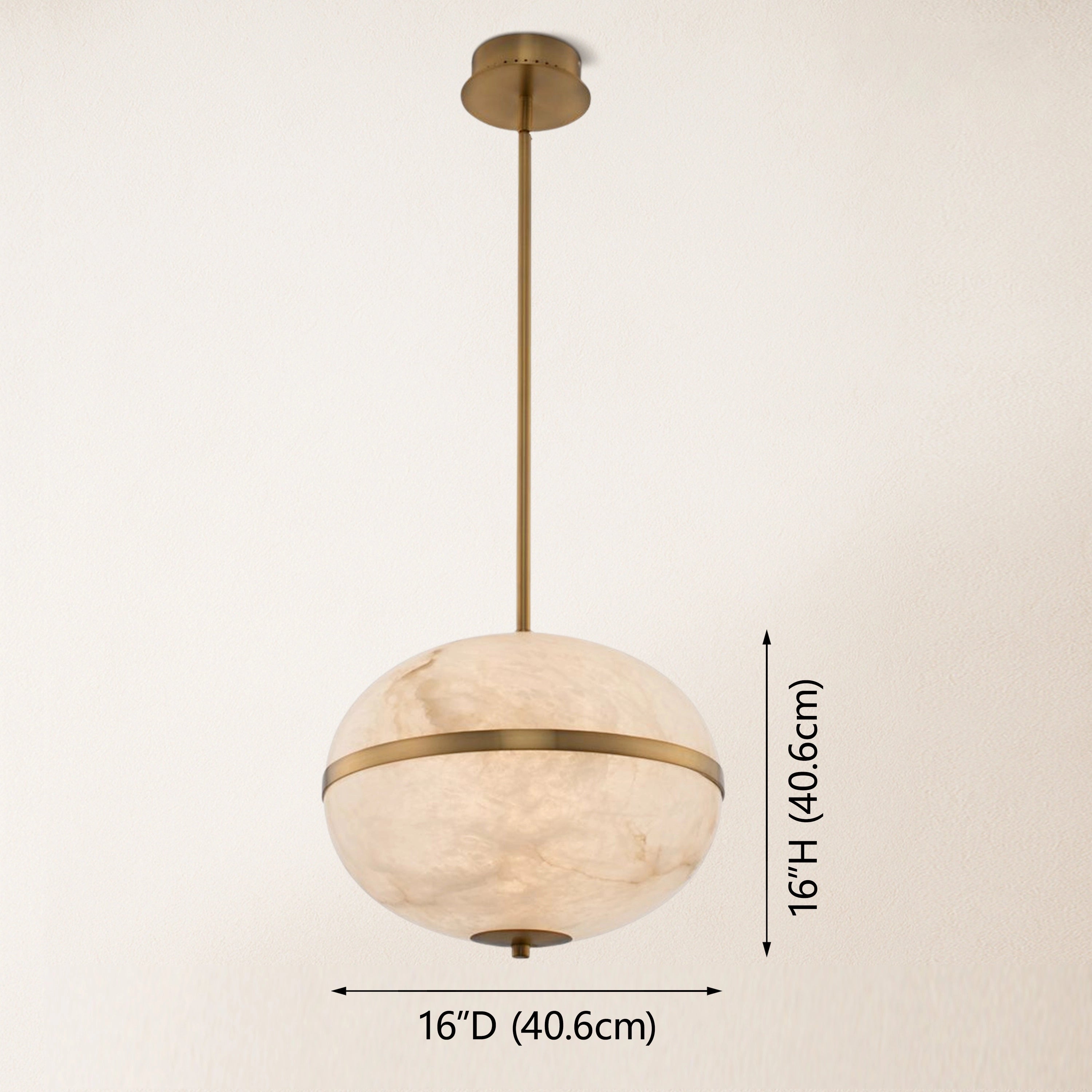 Dadaly Alabaster Small Art Canterbury LED-Mini-Pendelleuchte, 40,6 cm hoch