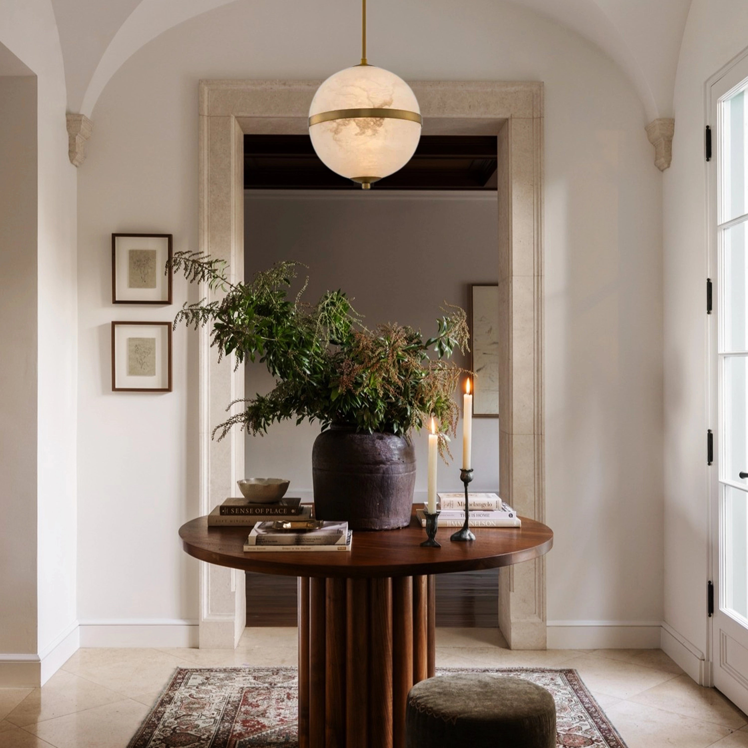 Dadaly Alabaster Small Art Canterbury LED-Mini-Pendelleuchte, 25,4 cm