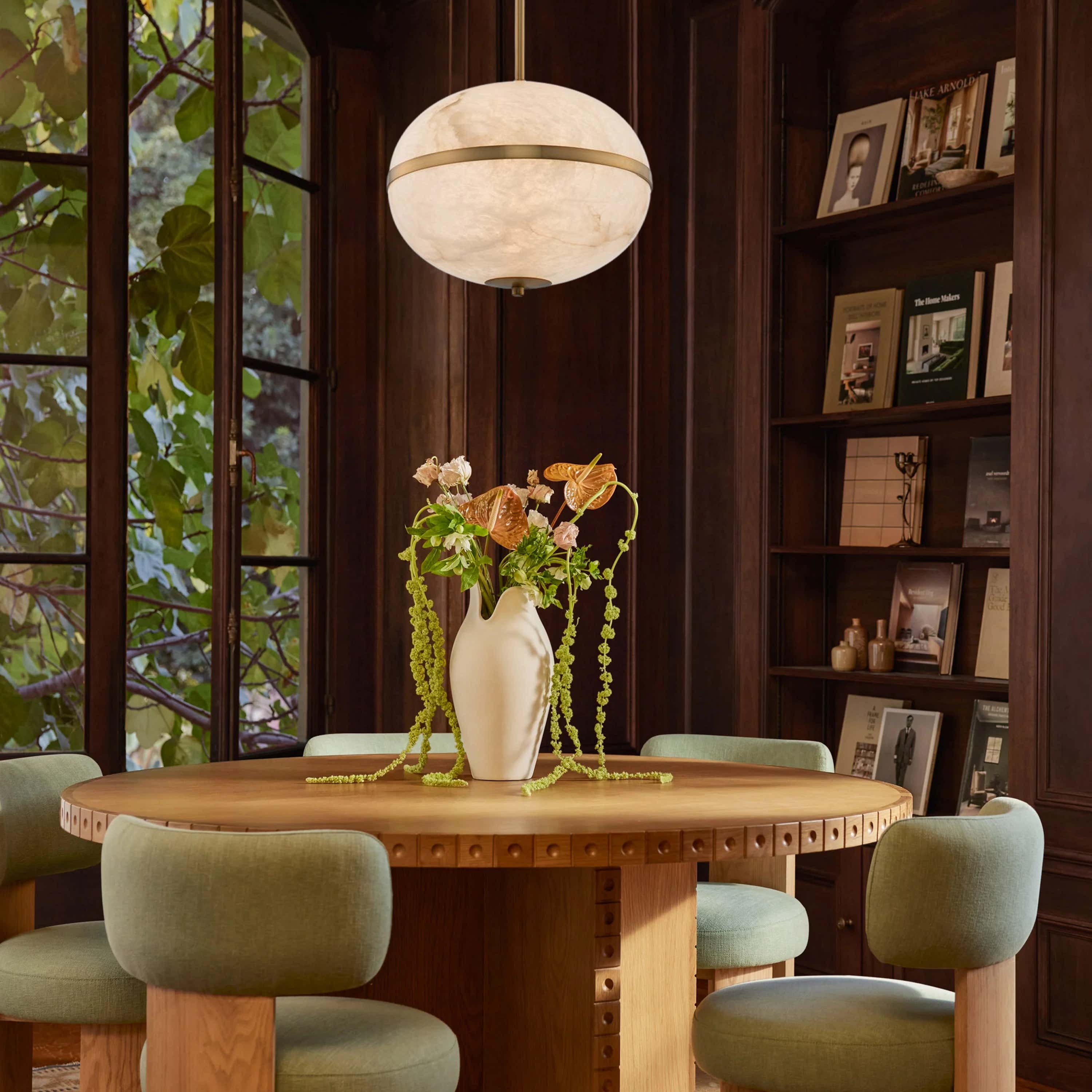 Dadaly Alabaster Small Art Canterbury LED-Mini-Pendelleuchte, 40,6 cm hoch